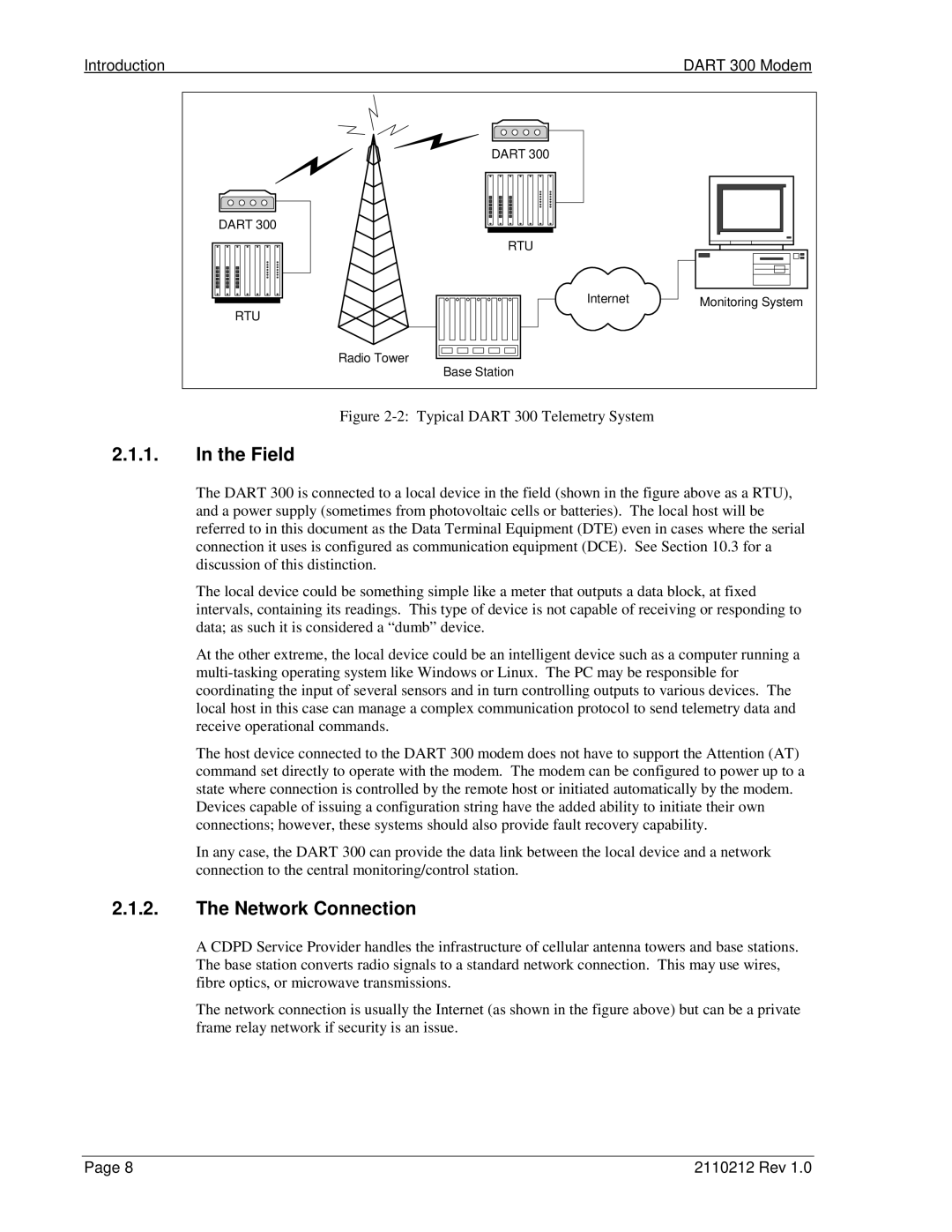 Sierra Wireless DART 300 manual Field, Network Connection 