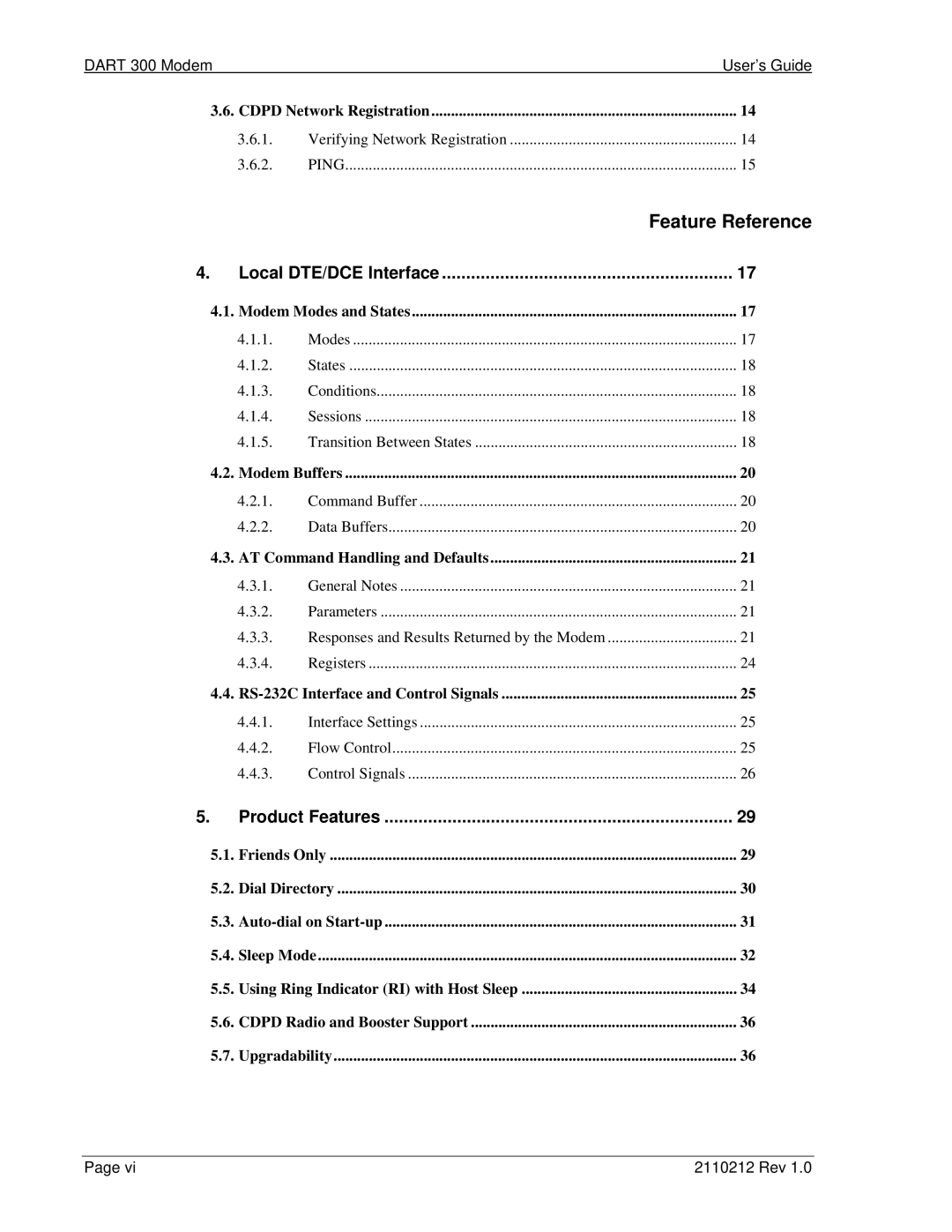 Sierra Wireless DART 300 manual Feature Reference, Cdpd Network Registration 