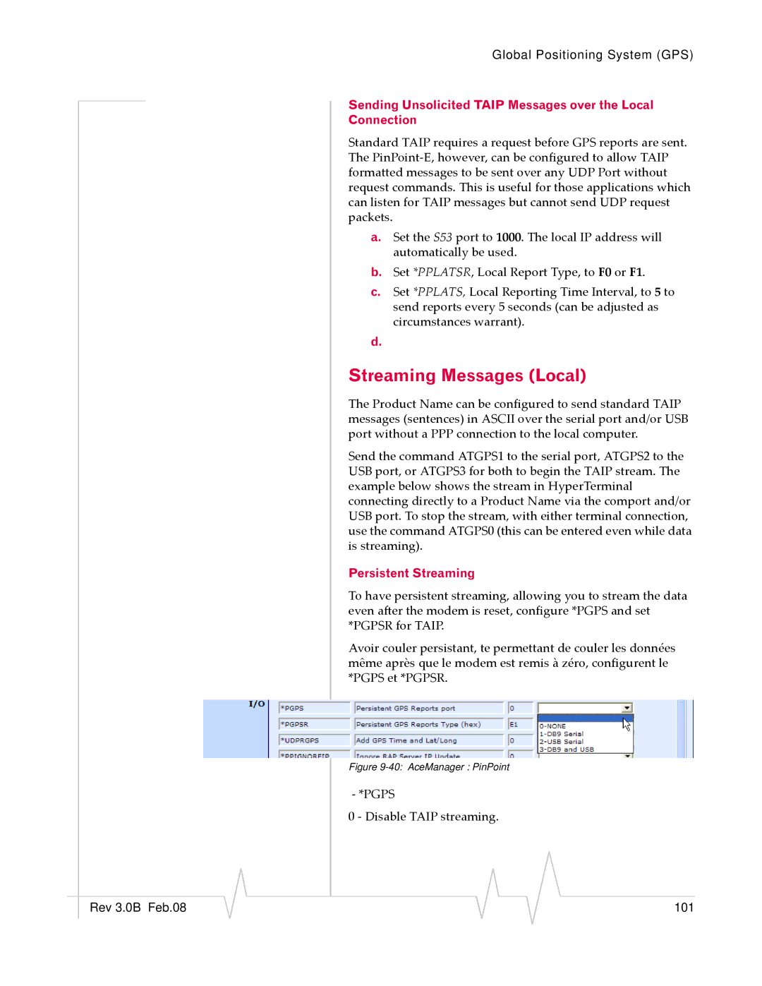 Sierra Wireless EV-DO manual Sending Unsolicited Taip Messages over the Local Connection, ‐ *Pgps 