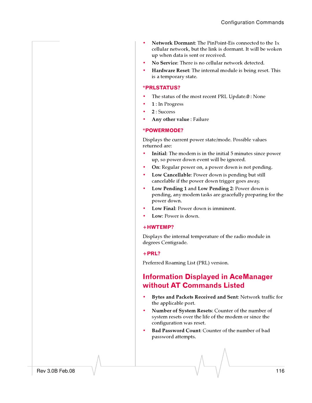 Sierra Wireless EV-DO manual Any other value Failure, Powermode? 