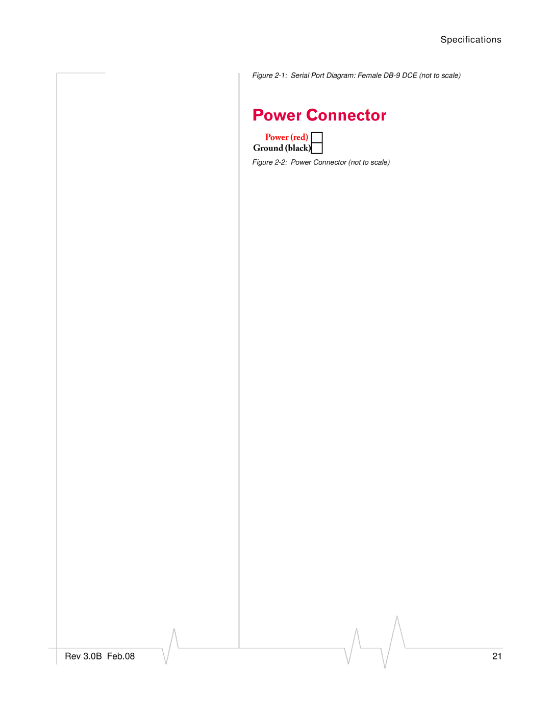 Sierra Wireless EV-DO manual Power Connector, Serial Port Diagram Female DB-9 DCE not to scale 