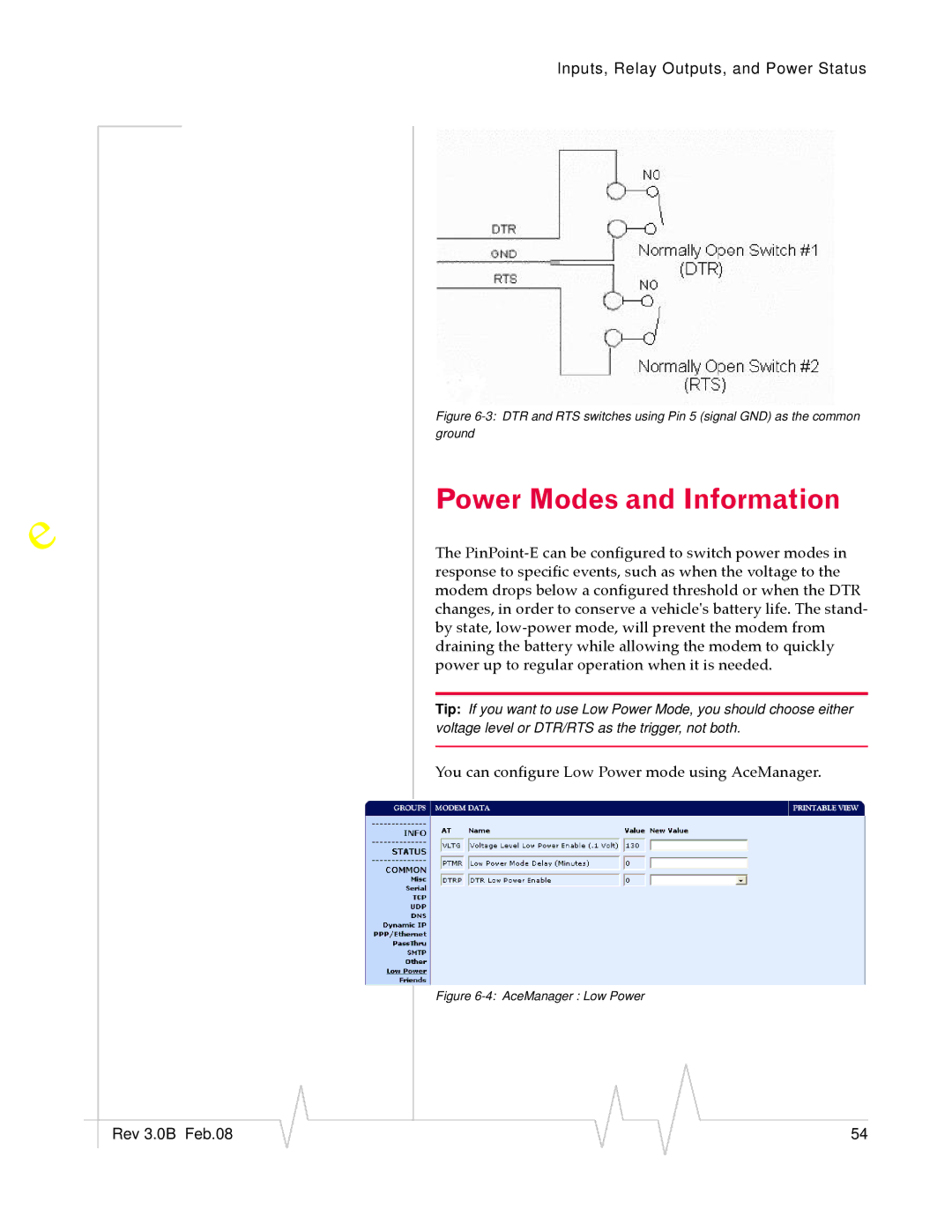 Sierra Wireless EV-DO manual Power Modes and Information, AceManager Low Power 