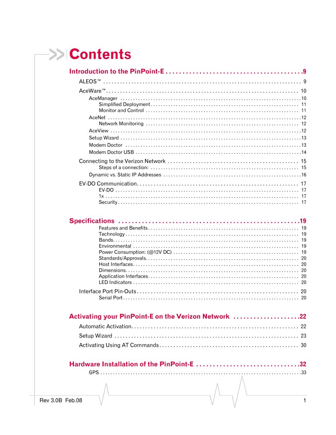 Sierra Wireless EV-DO manual Contents 