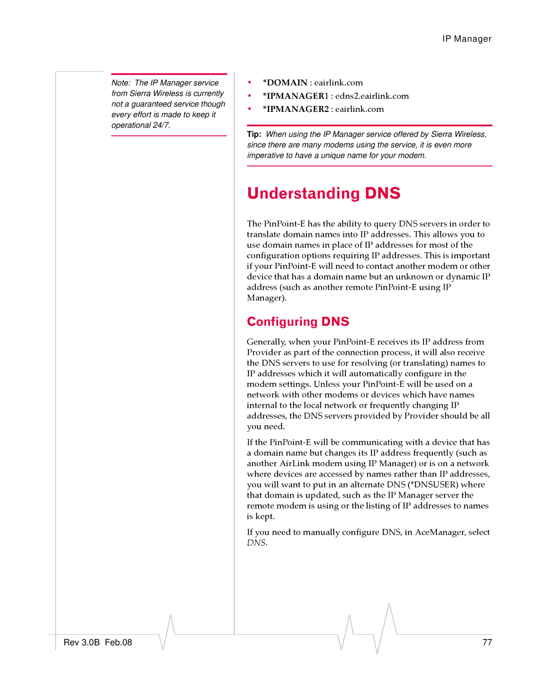 Sierra Wireless EV-DO manual Understanding DNS, Configuring DNS 