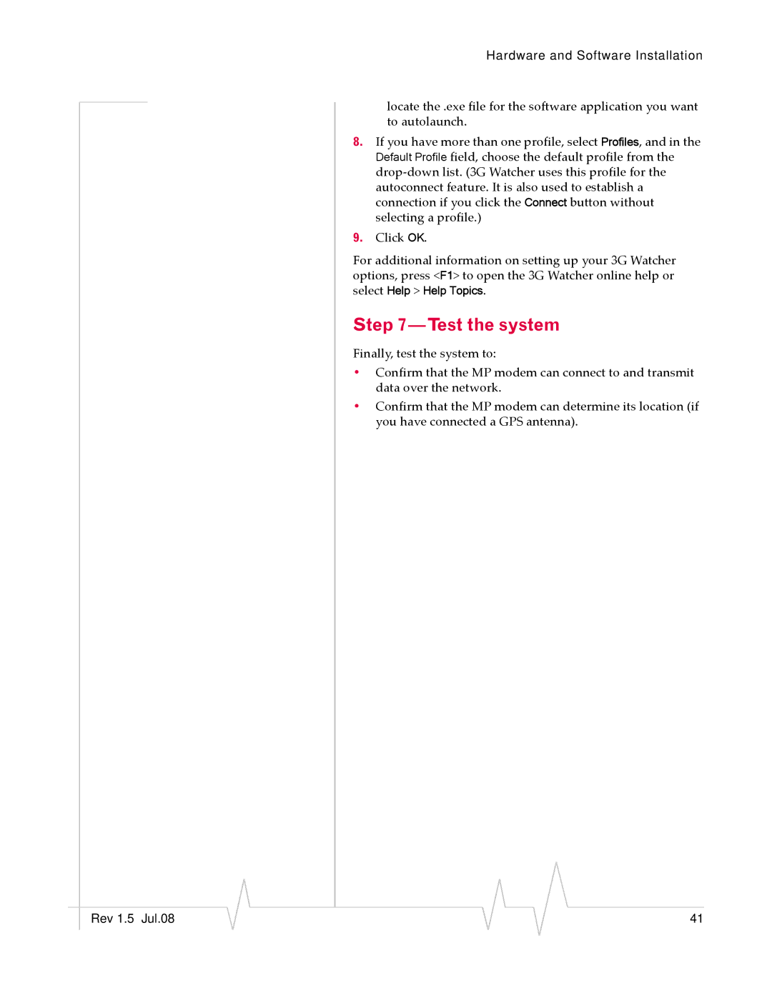 Sierra Wireless MP 875 manual Test the system 