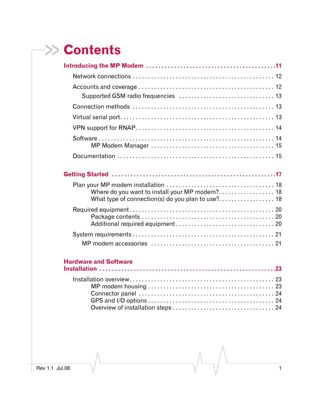 Sierra Wireless MP 880W manual Contents 