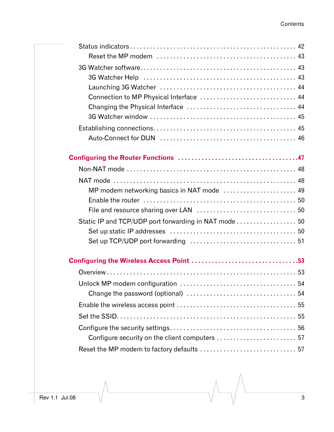 Sierra Wireless MP 880W manual Configuring the Router Functions 