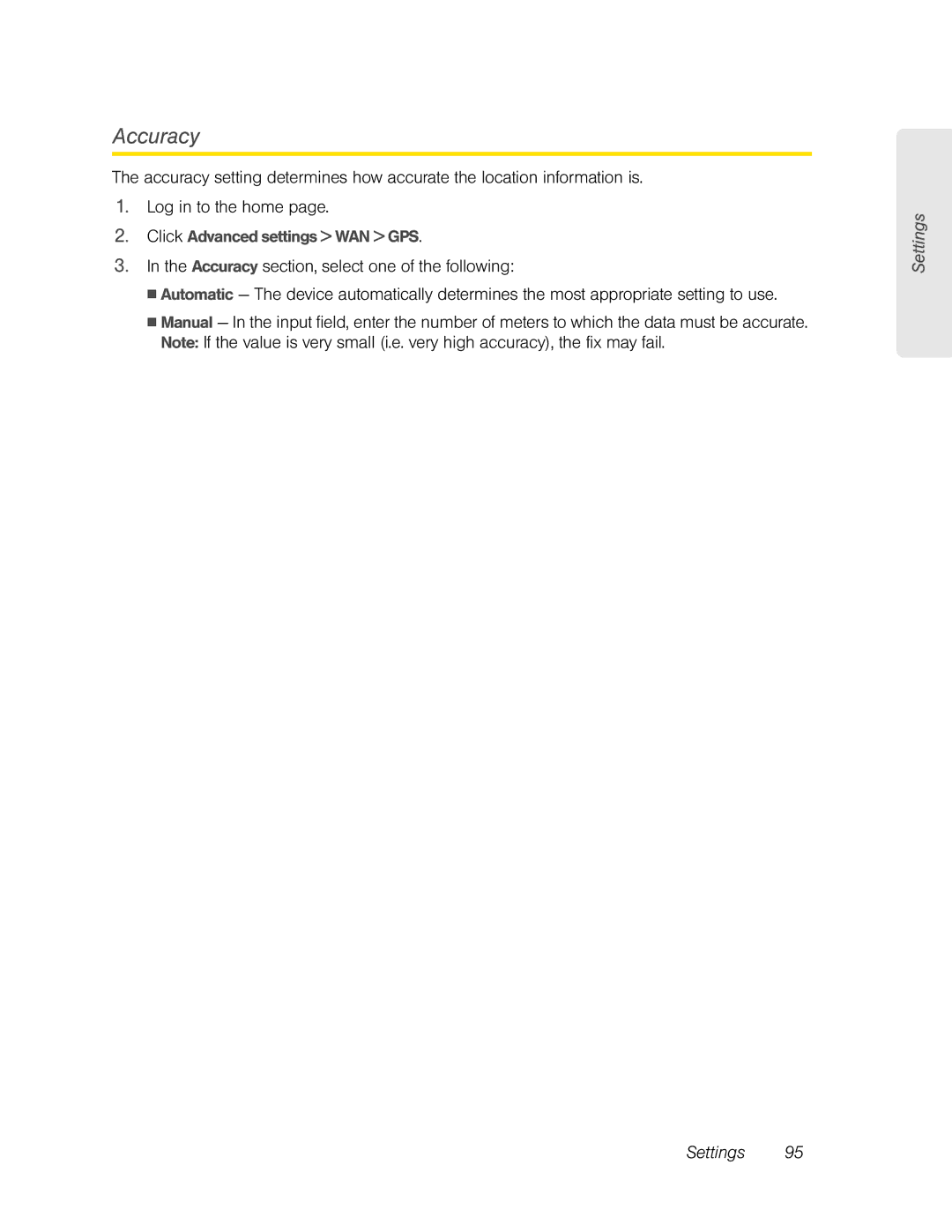 Sierra Wireless Overdrive manual Accuracy 