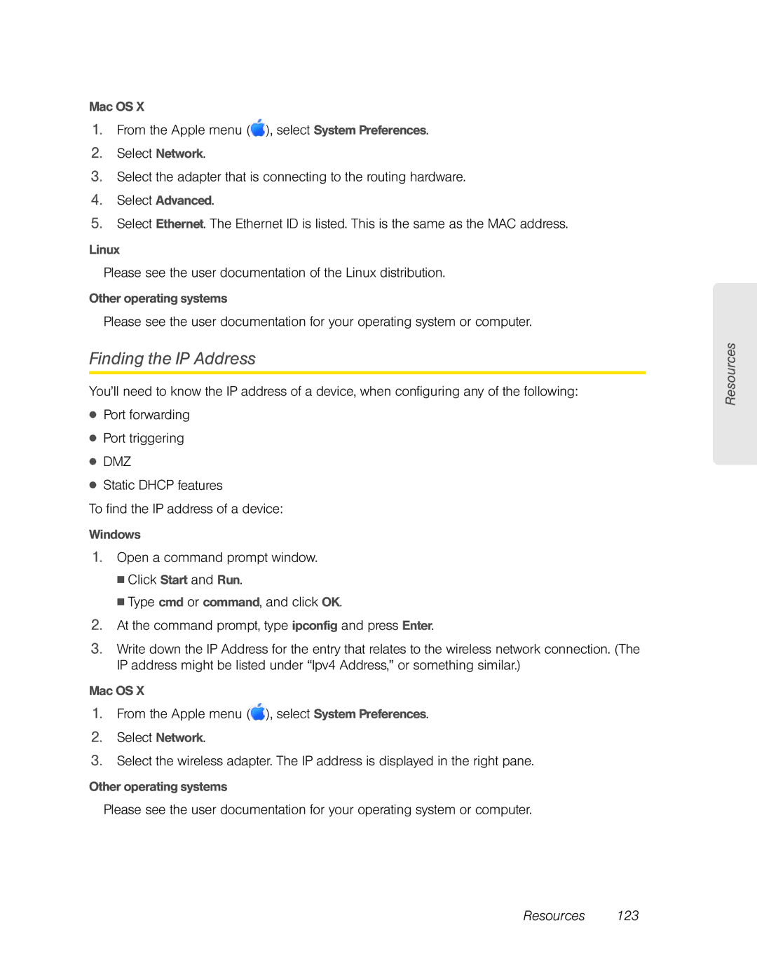 Sierra Wireless Overdrive manual Finding the IP Address, Static Dhcp features To find the IP address of a device 