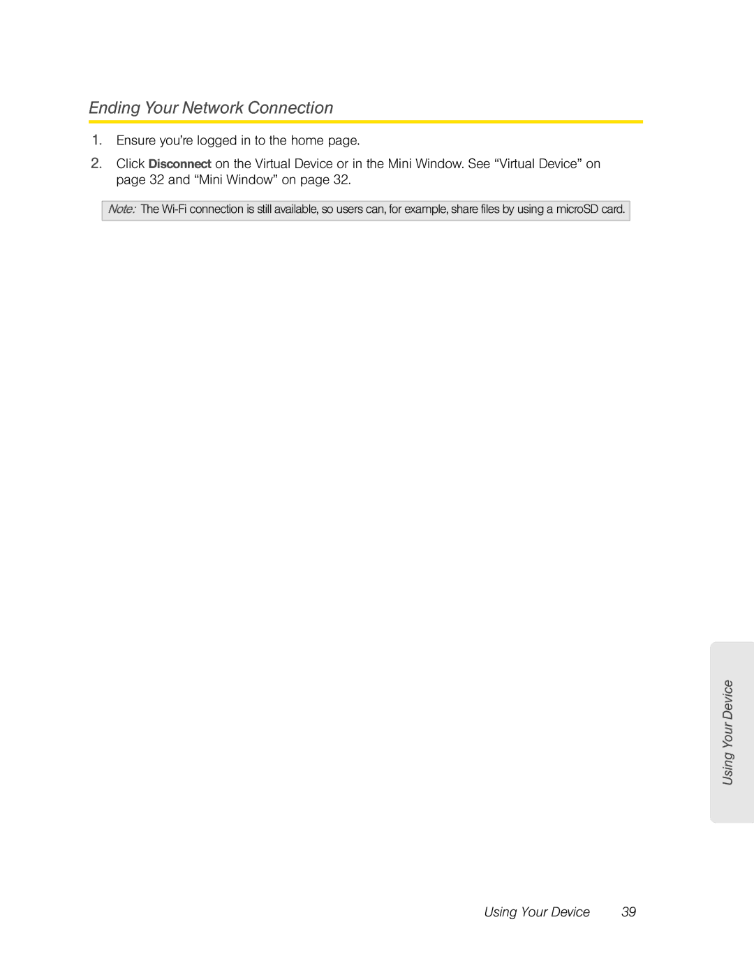 Sierra Wireless Overdrive manual Ending Your Network Connection 