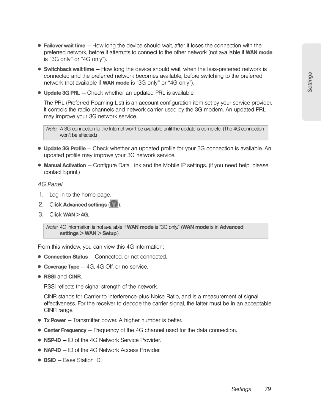 Sierra Wireless Overdrive manual 4G Panel 