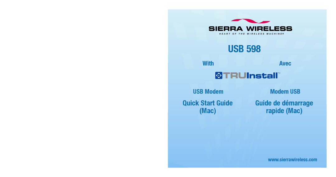 Sierra Wireless USB 598 quick start Usb 