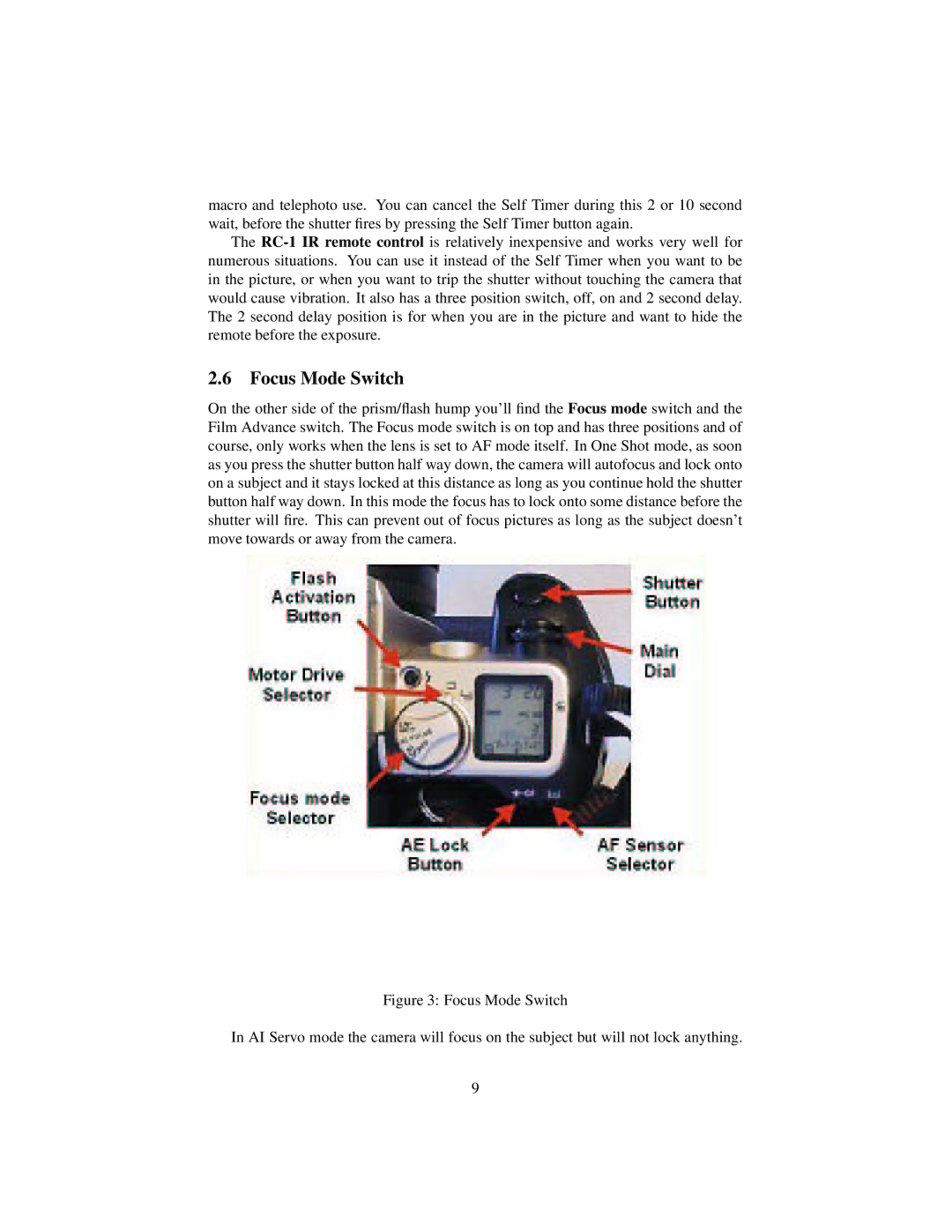 Sigma 50/50e manual Focus Mode Switch 