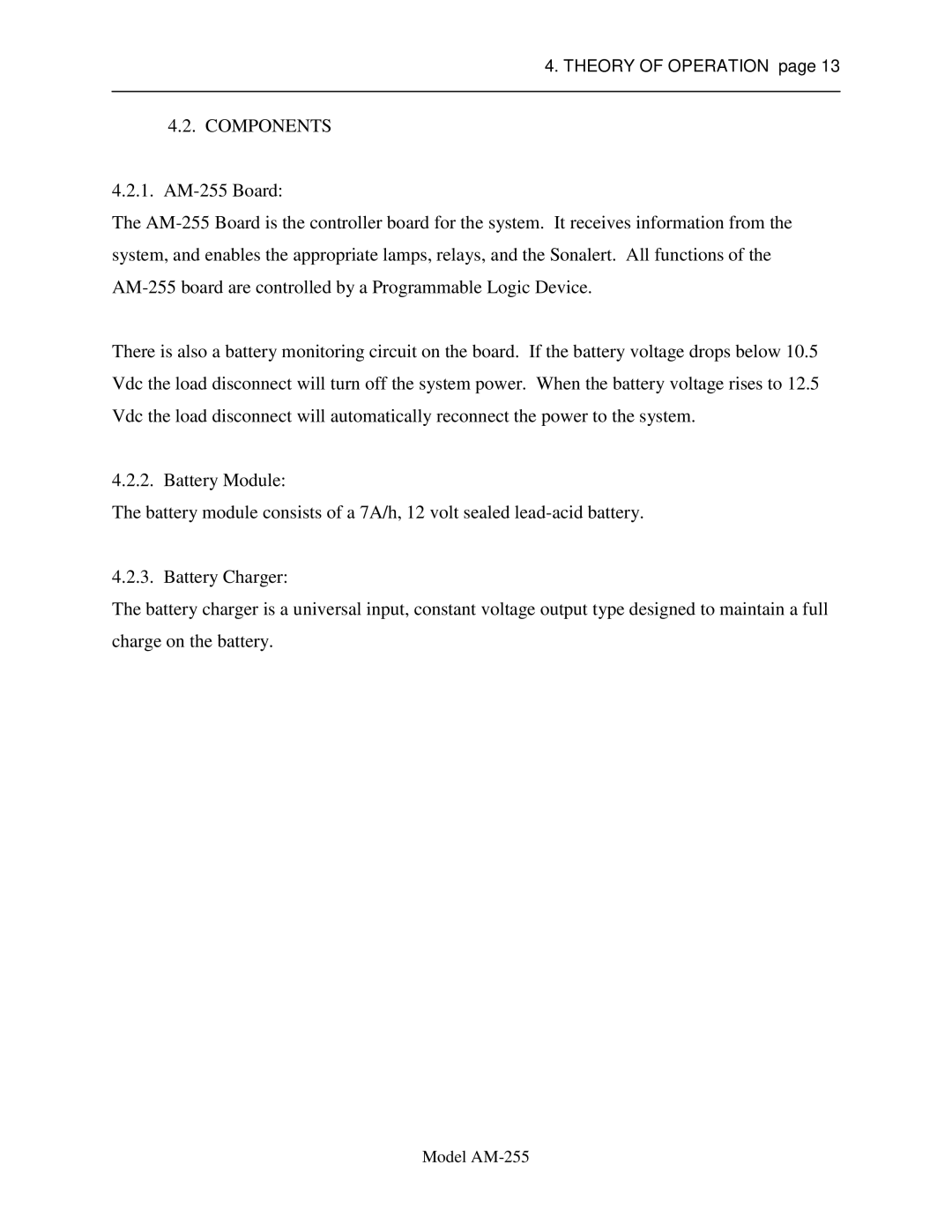 Sigma AM-255 service manual Components 