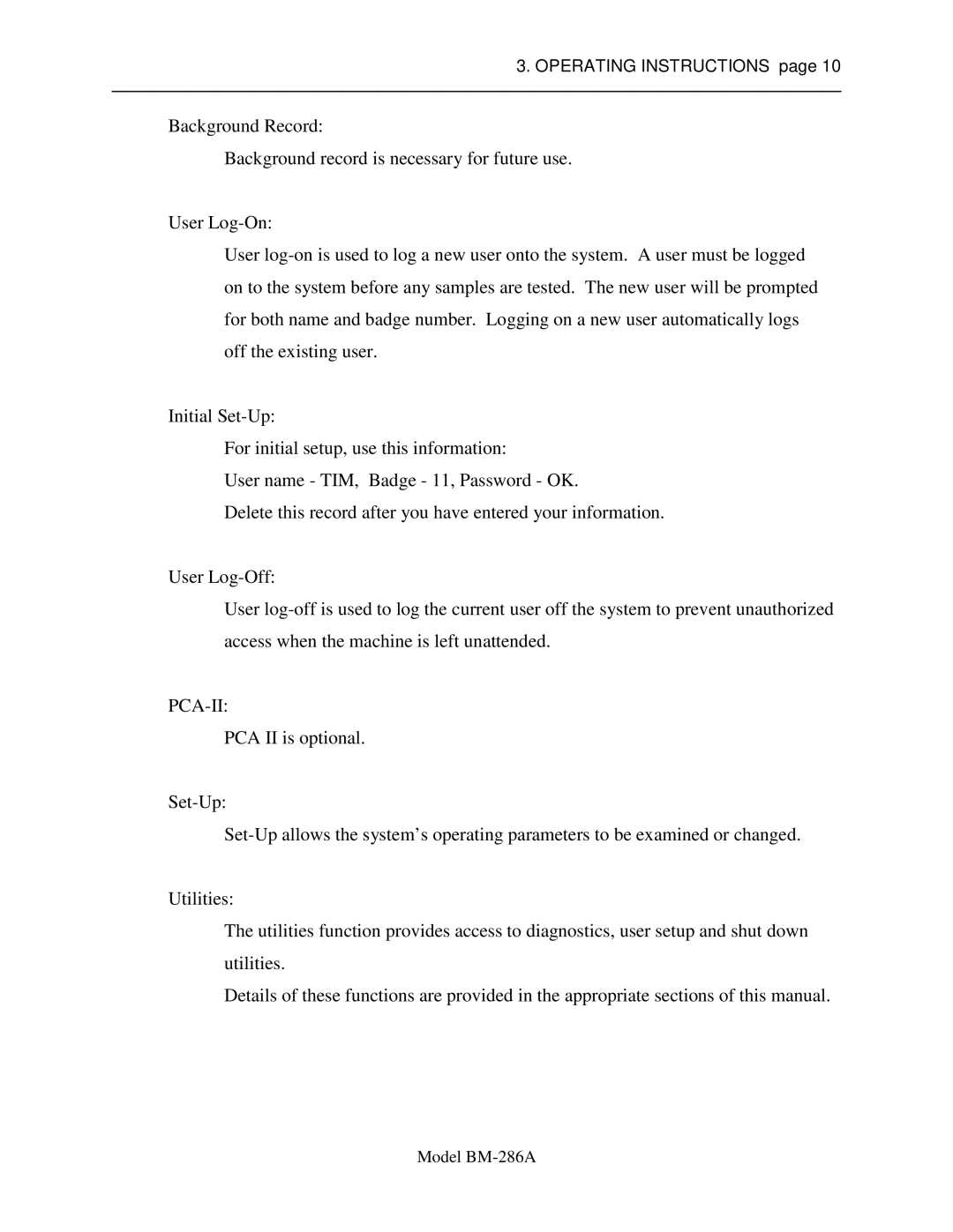 Sigma BM-286A service manual Pca-Ii 