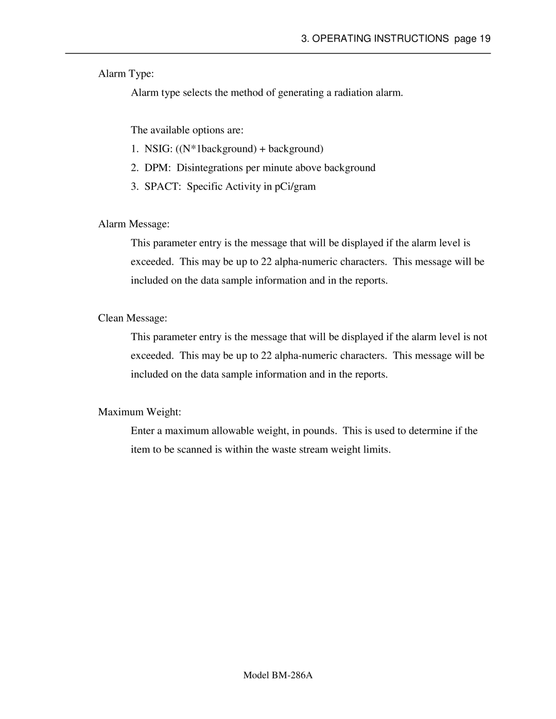 Sigma BM-286A service manual Operating Instructions 