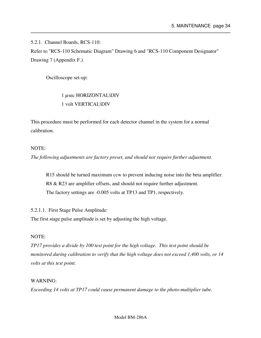 Sigma BM-286A service manual Maintenance 