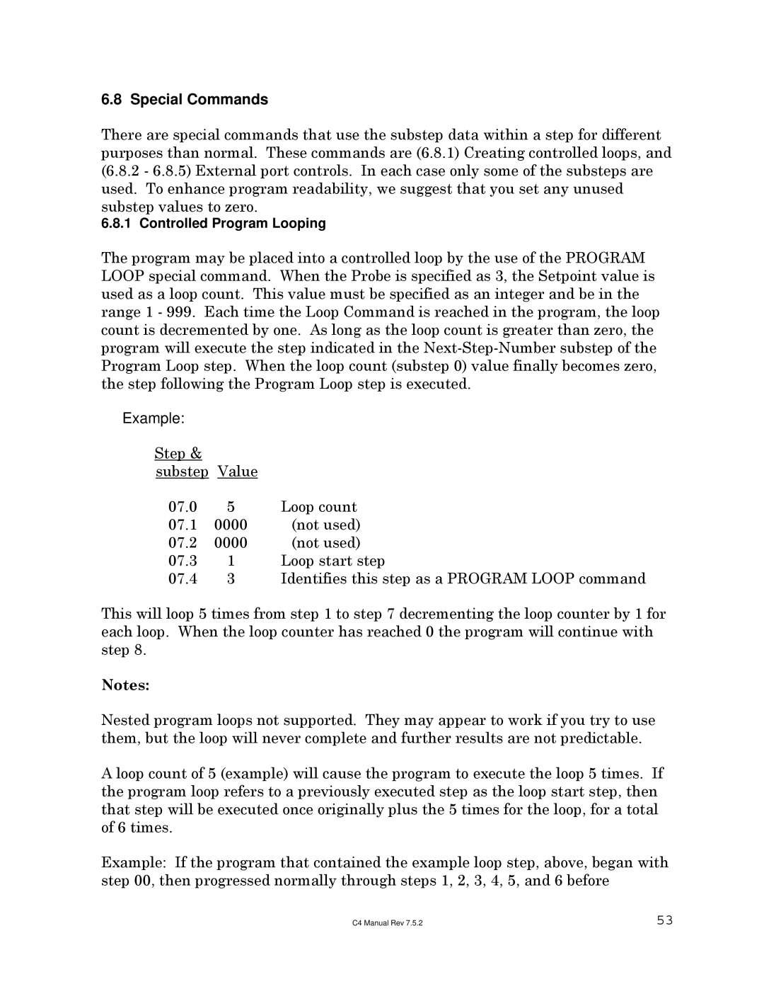 Sigma C4 manual Special Commands 