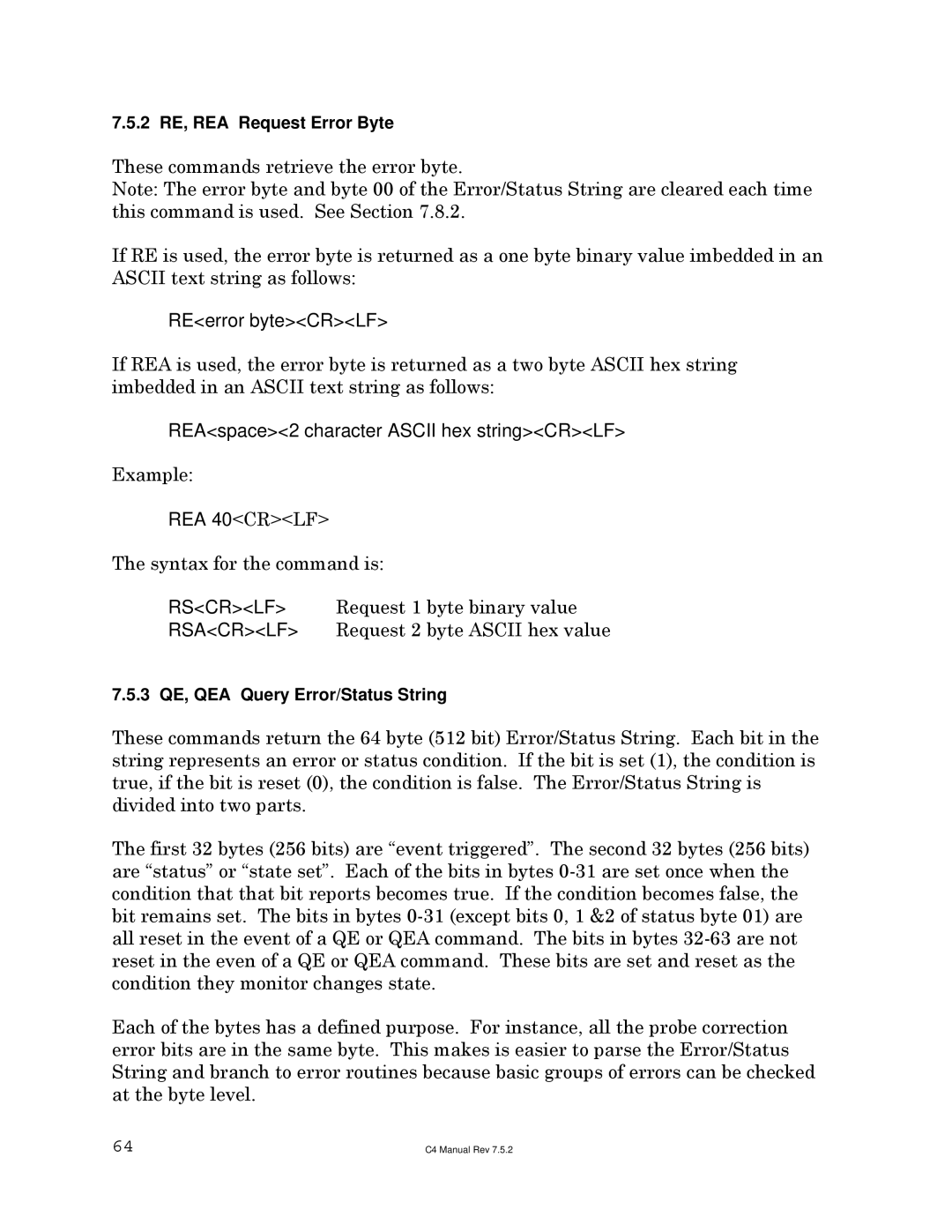 Sigma C4 manual REerror byteCRLF 