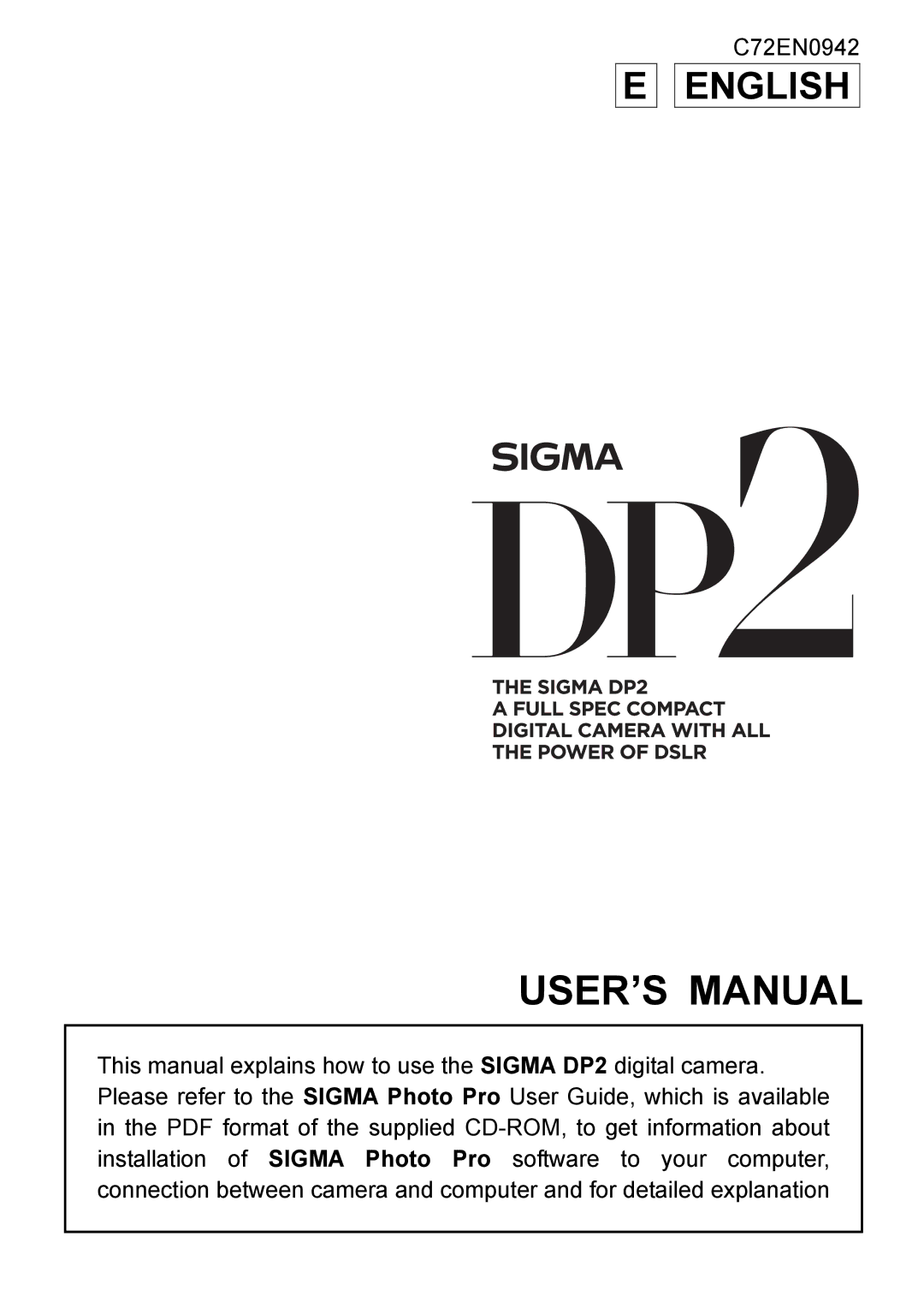 Sigma DP2, C72900 user manual USER’S Manual, 119 