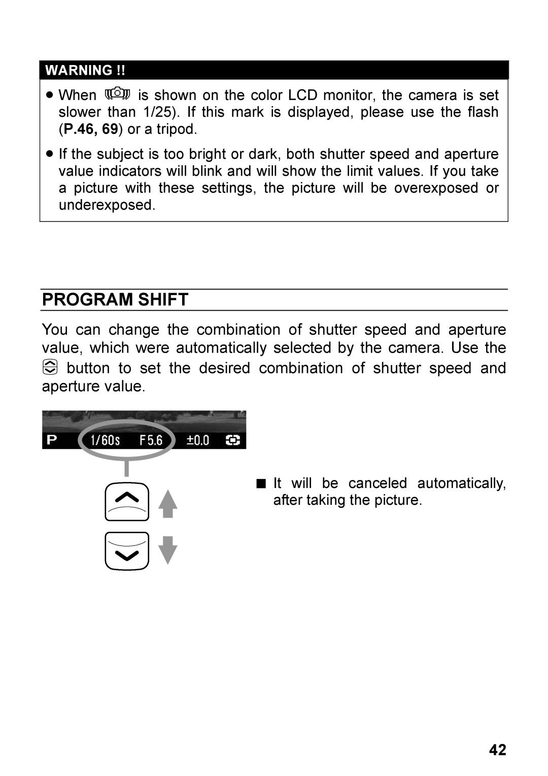 Sigma DP2, C72900 user manual Program Shift 