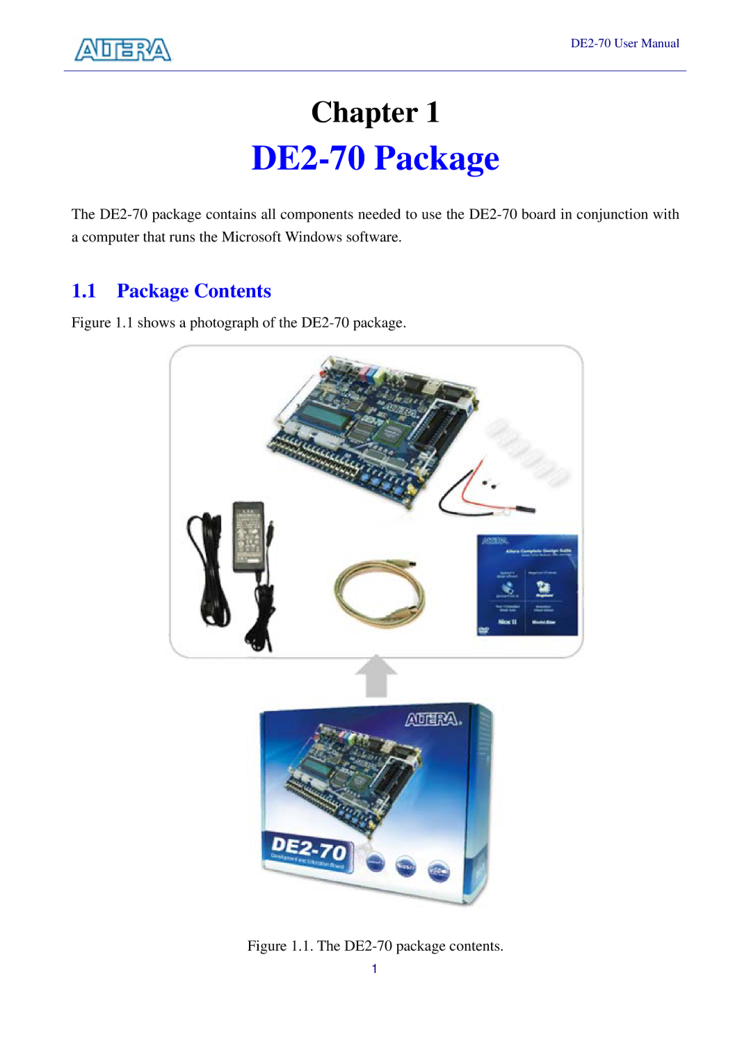 Sigma manual DE2-70 Package, Package Contents 