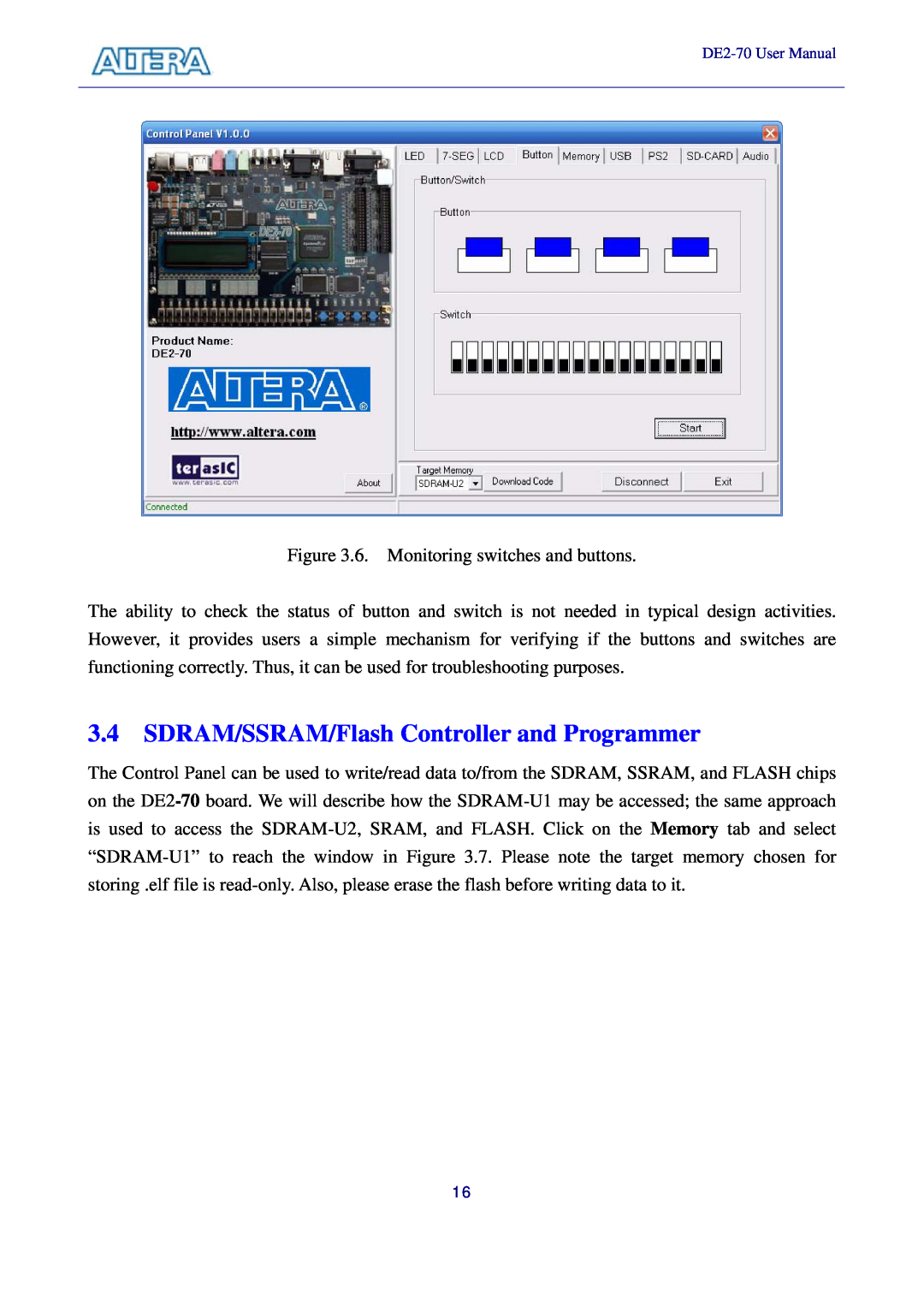 Sigma DE2-70 manual SDRAM/SSRAM/Flash Controller and Programmer 