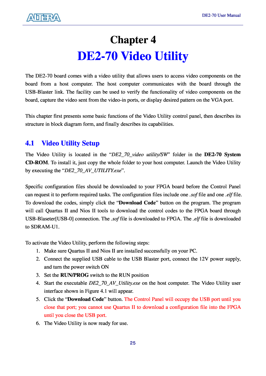 Sigma manual DE2-70 Video Utility, Video Utility Setup, Chapter 