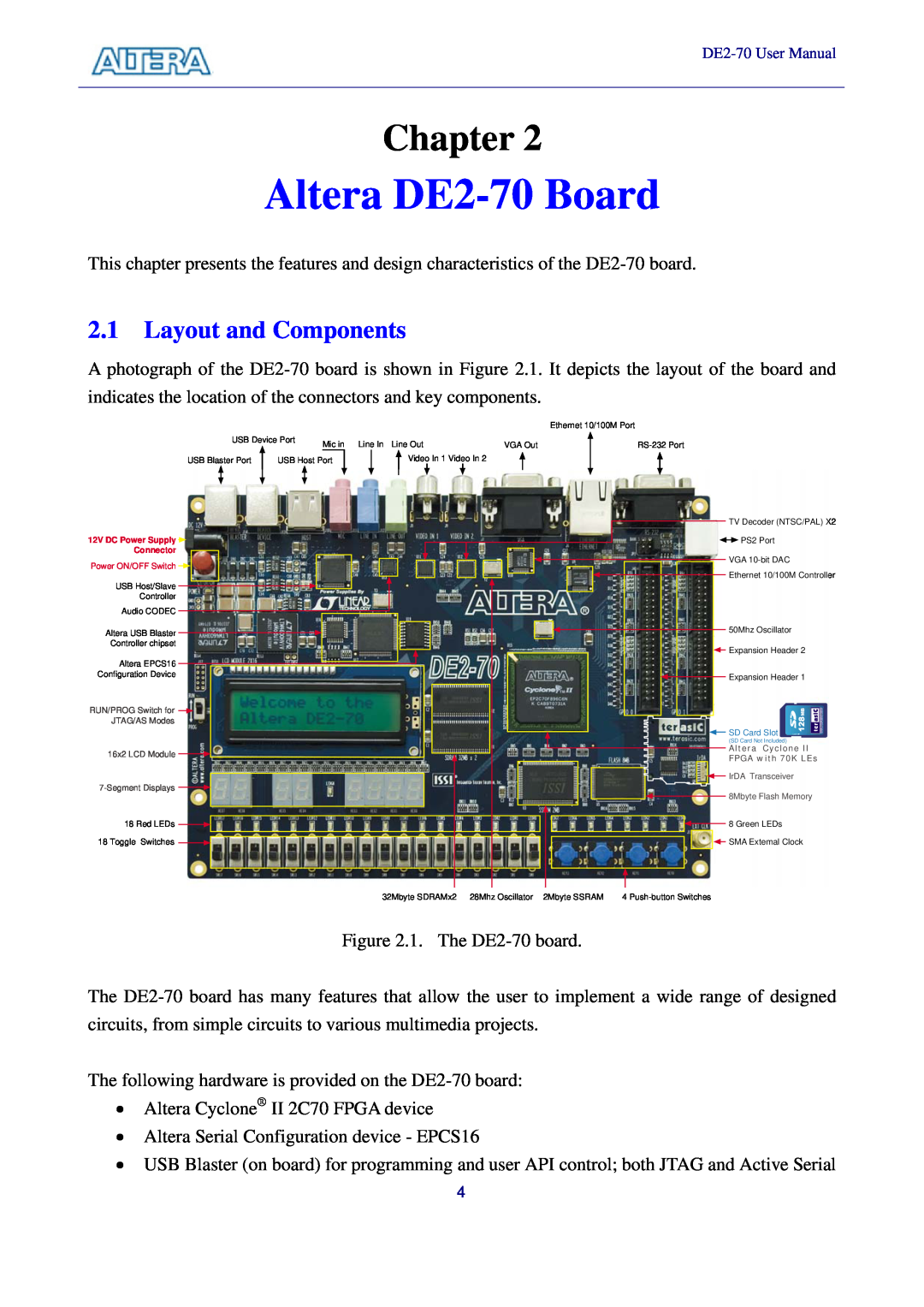 Sigma manual Altera DE2-70 Board, Layout and Components, Chapter 