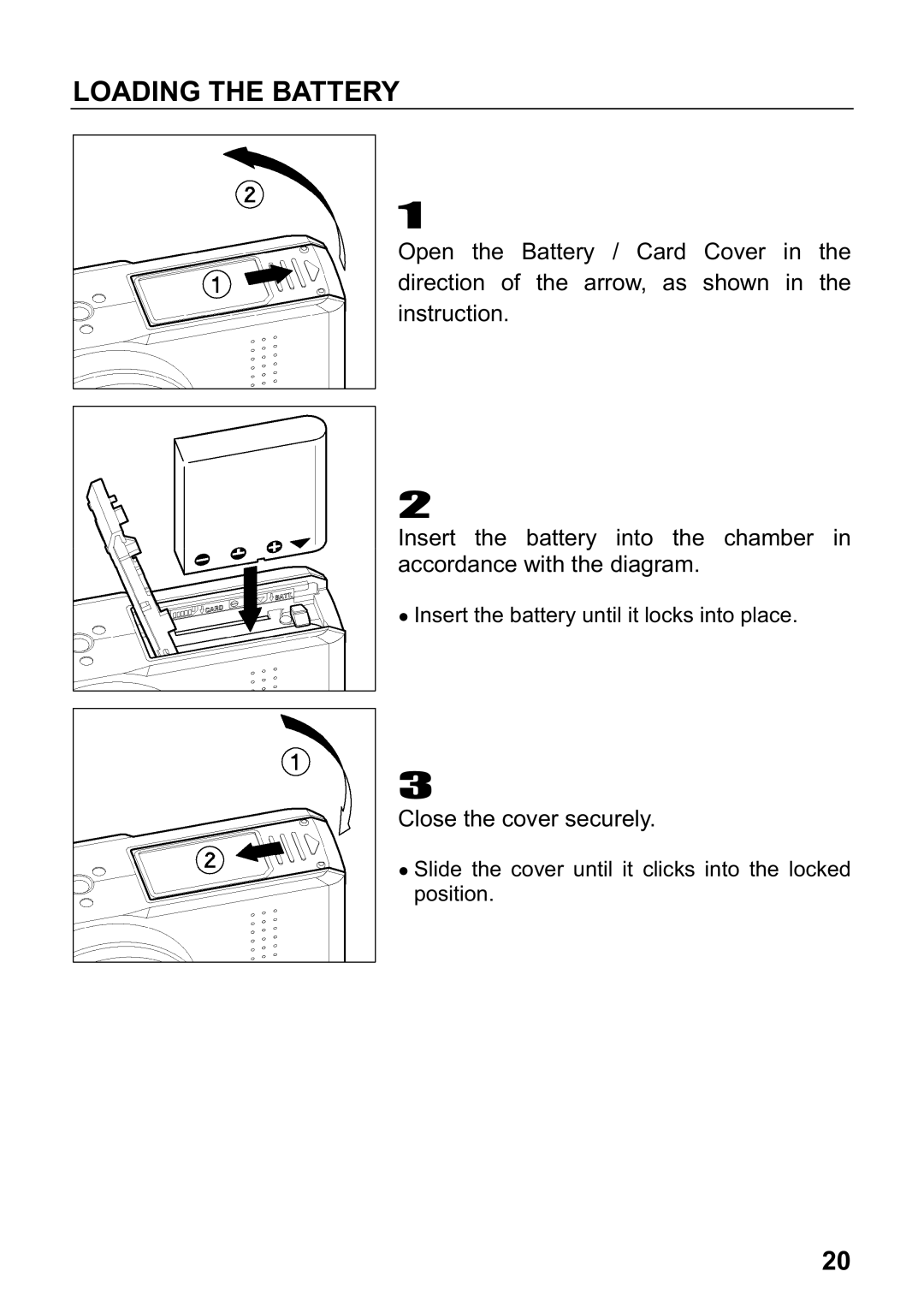 Sigma DP1 user manual Loading the Battery 