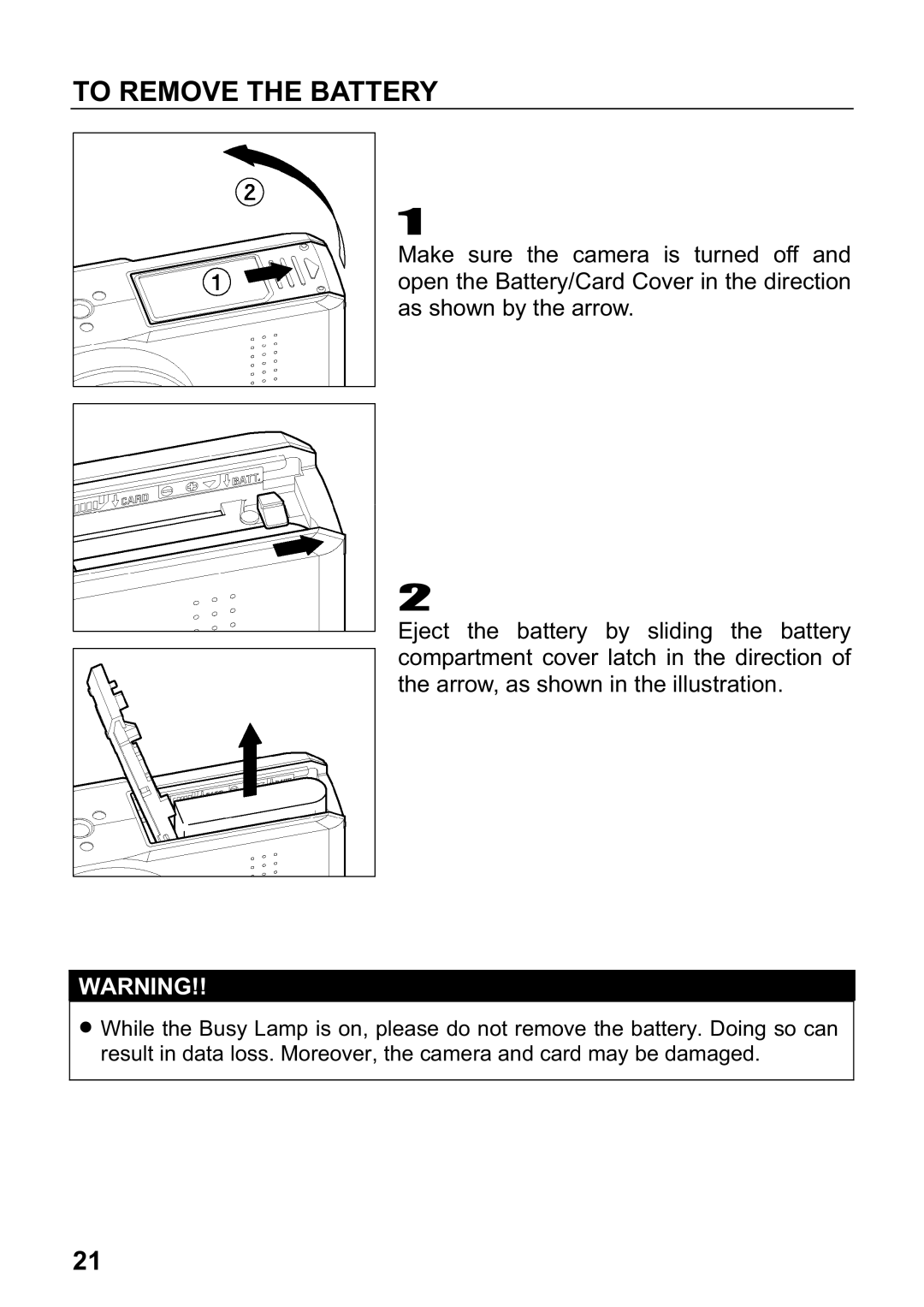 Sigma DP1 user manual To Remove the Battery 