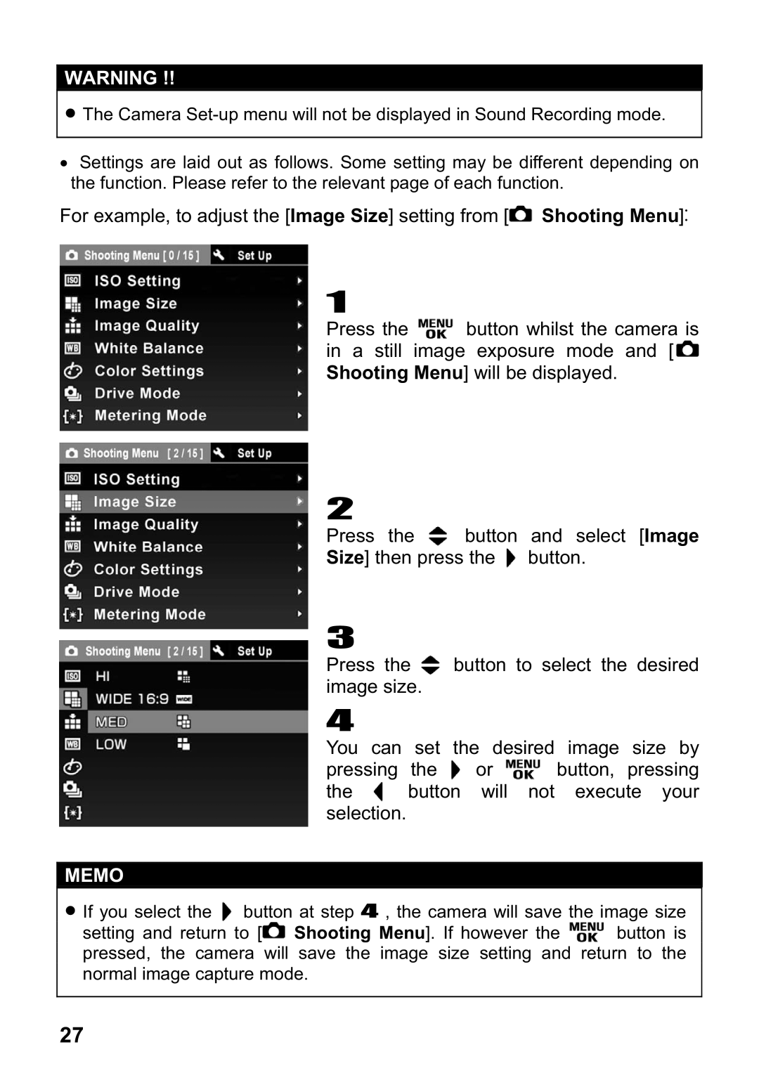 Sigma DP1 user manual Memo 