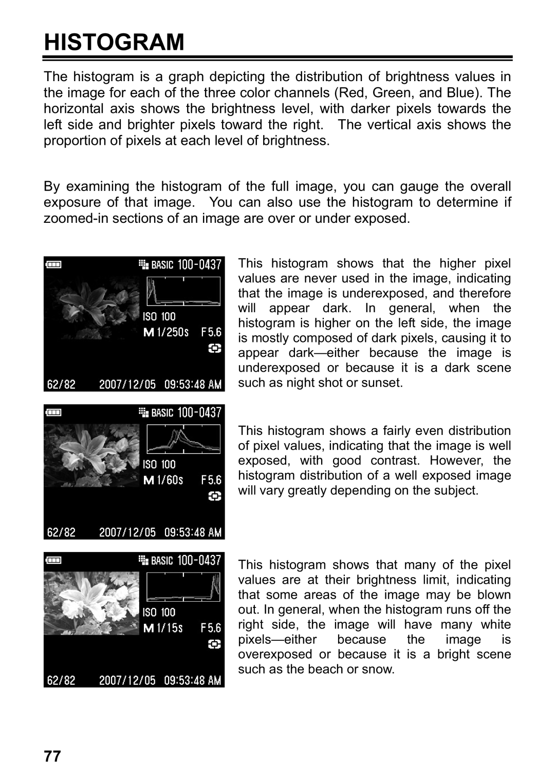 Sigma DP1 user manual Histogram 