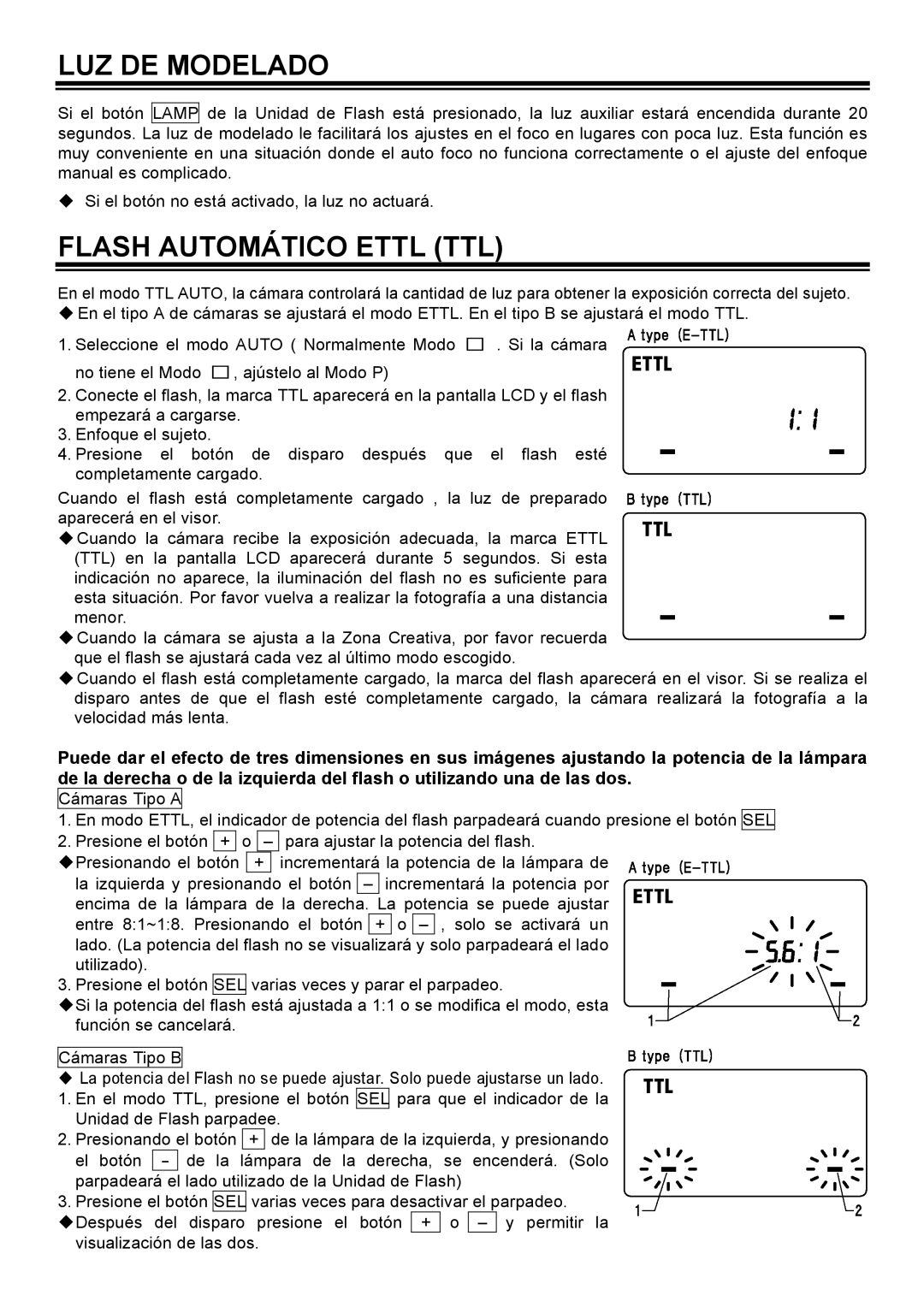 Sigma EM-140 DG manual LUZ DE Modelado, Flash Automático Ettl TTL 