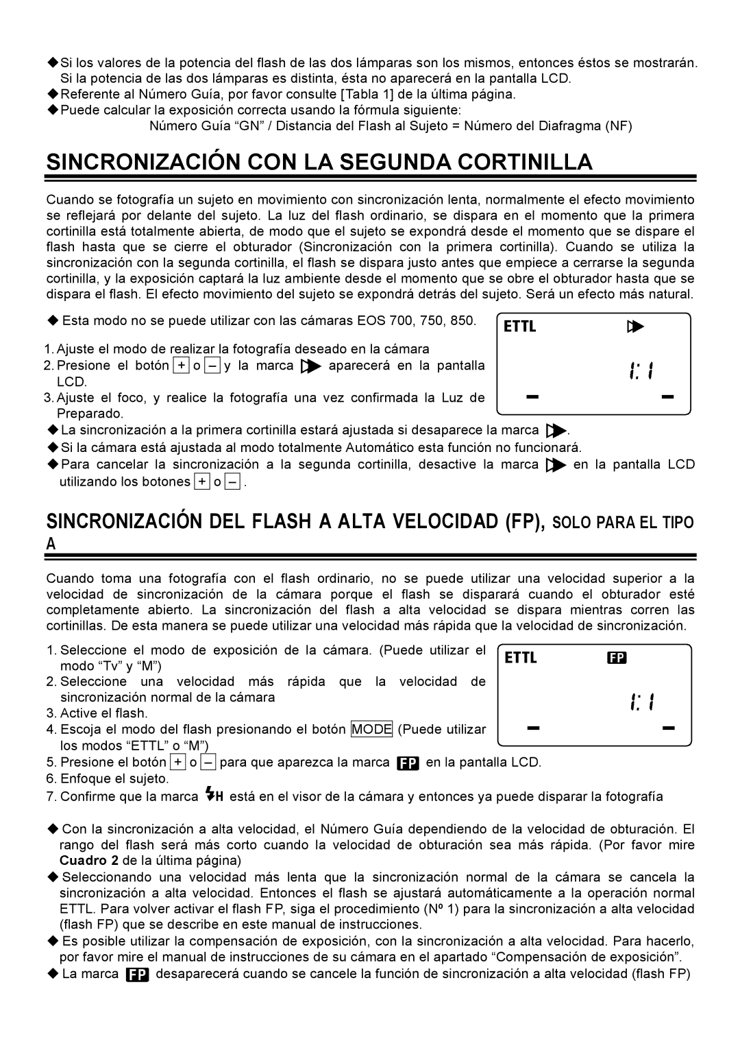 Sigma EM-140 DG manual Sincronización CON LA Segunda Cortinilla 