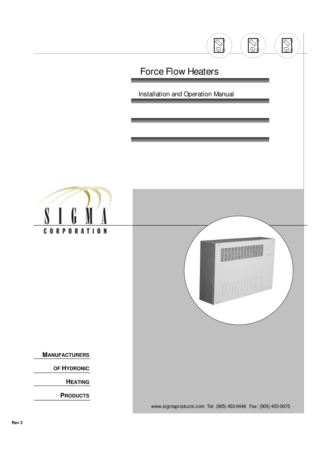 Sigma Force Flow Heaters operation manual 