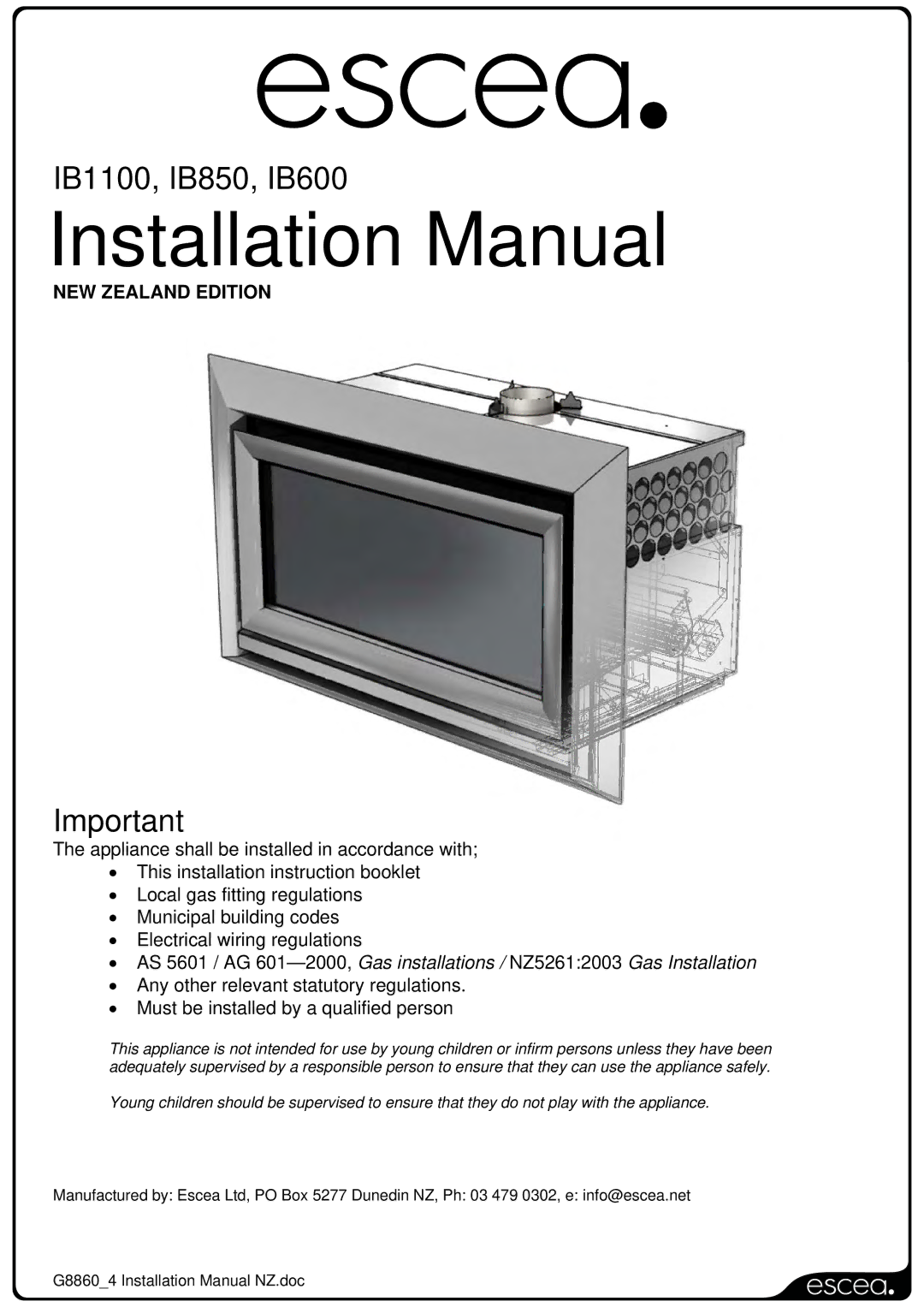 Sigma IB850, IB600, IB1100 installation manual Installation Manual 