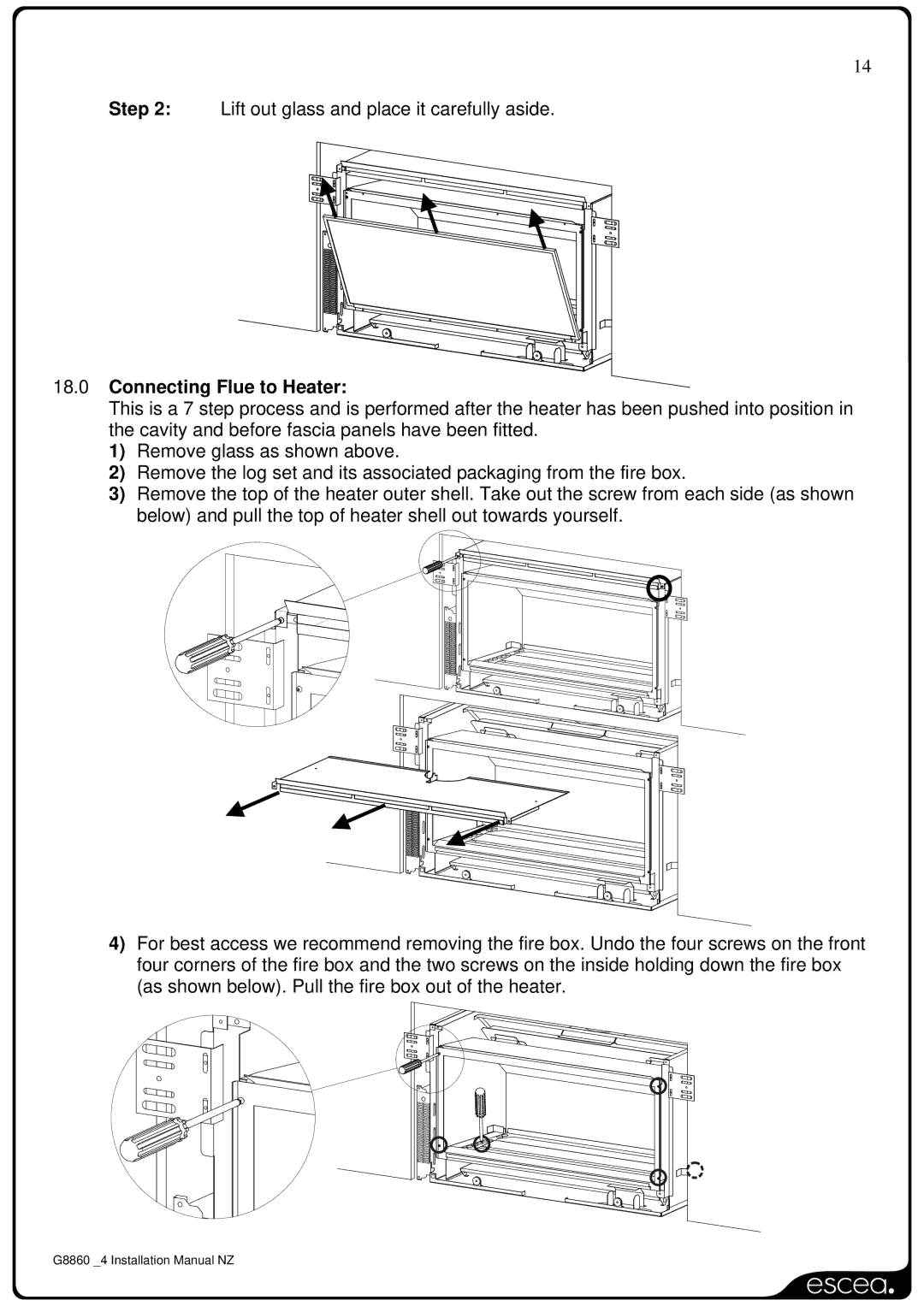 Sigma IB1100, IB600, IB850 installation manual Connecting Flue to Heater 