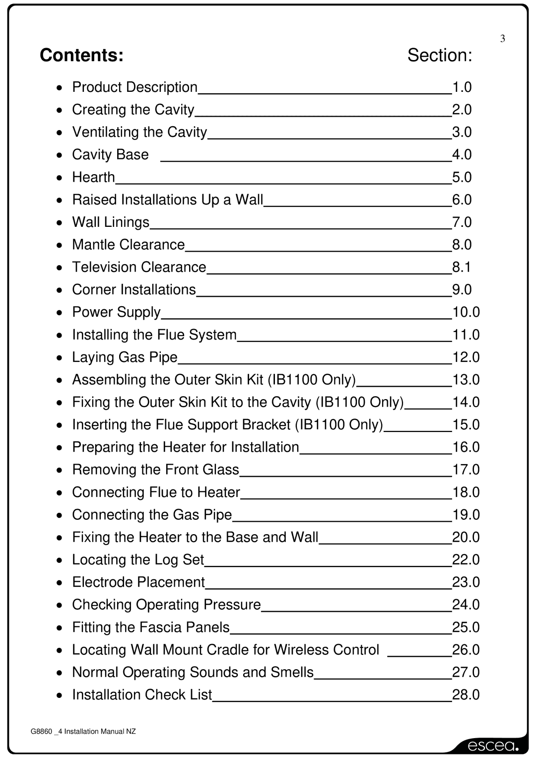 Sigma IB600, IB850, IB1100 installation manual Contents 