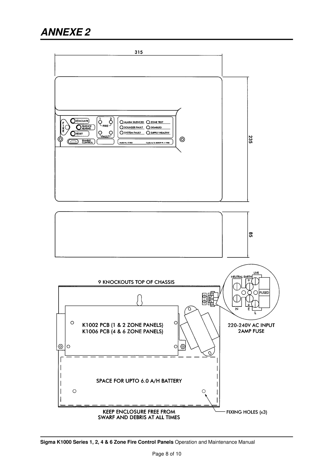 Sigma K1000 manual Annexe 