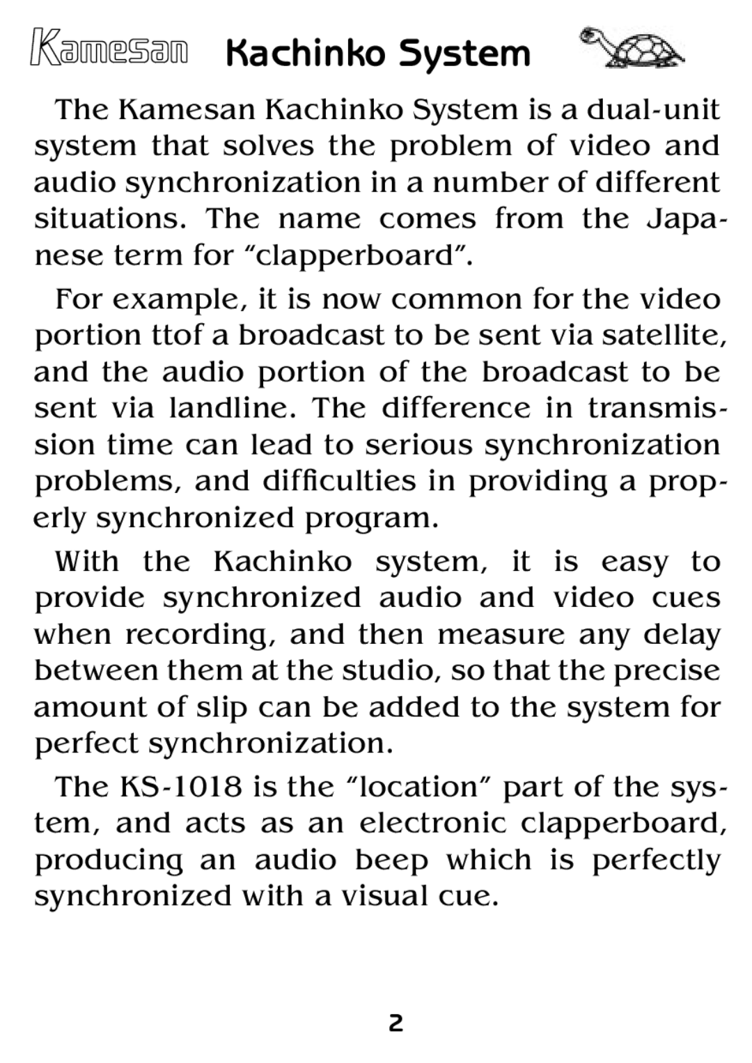 Sigma KS-1018 manual Kachinko System 