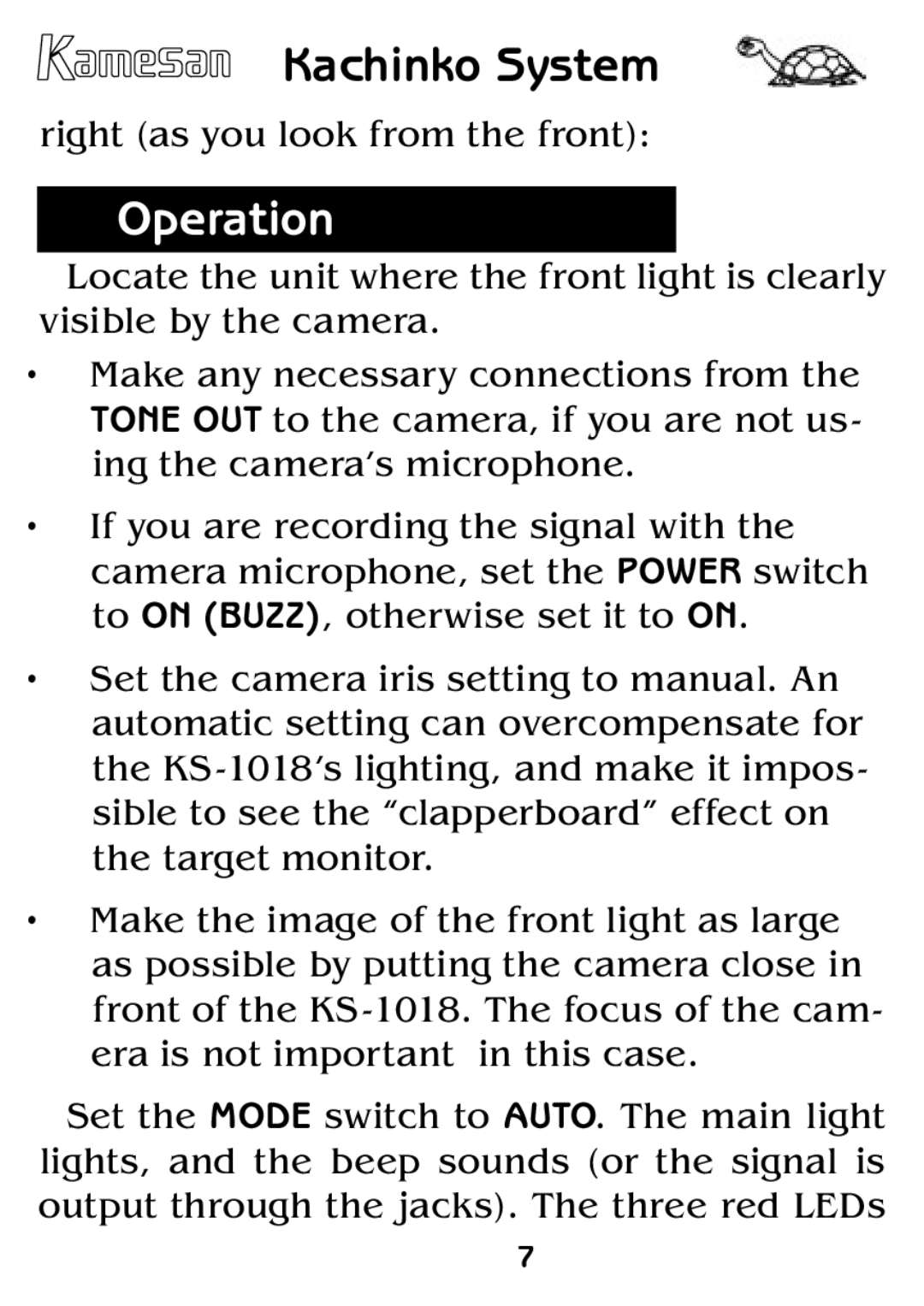 Sigma KS-1018 manual Operation 