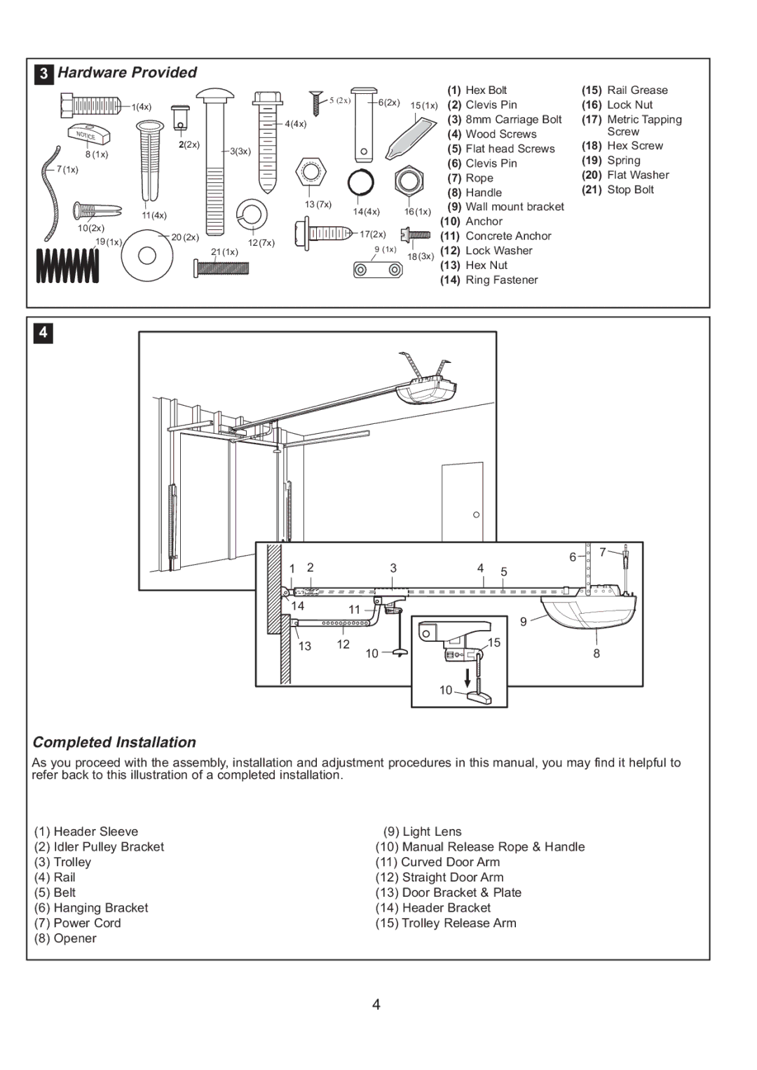 Sigma ML750 instruction manual Hardware Provided, Completed Installation 