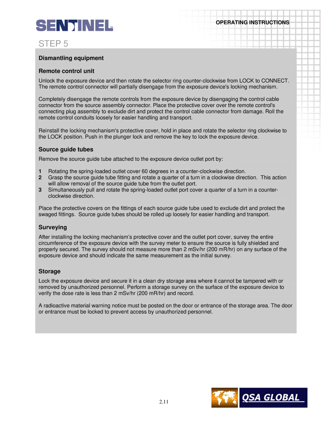 Sigma projetor manual Dismantling equipment Remote control unit, Source guide tubes, Surveying, Storage 