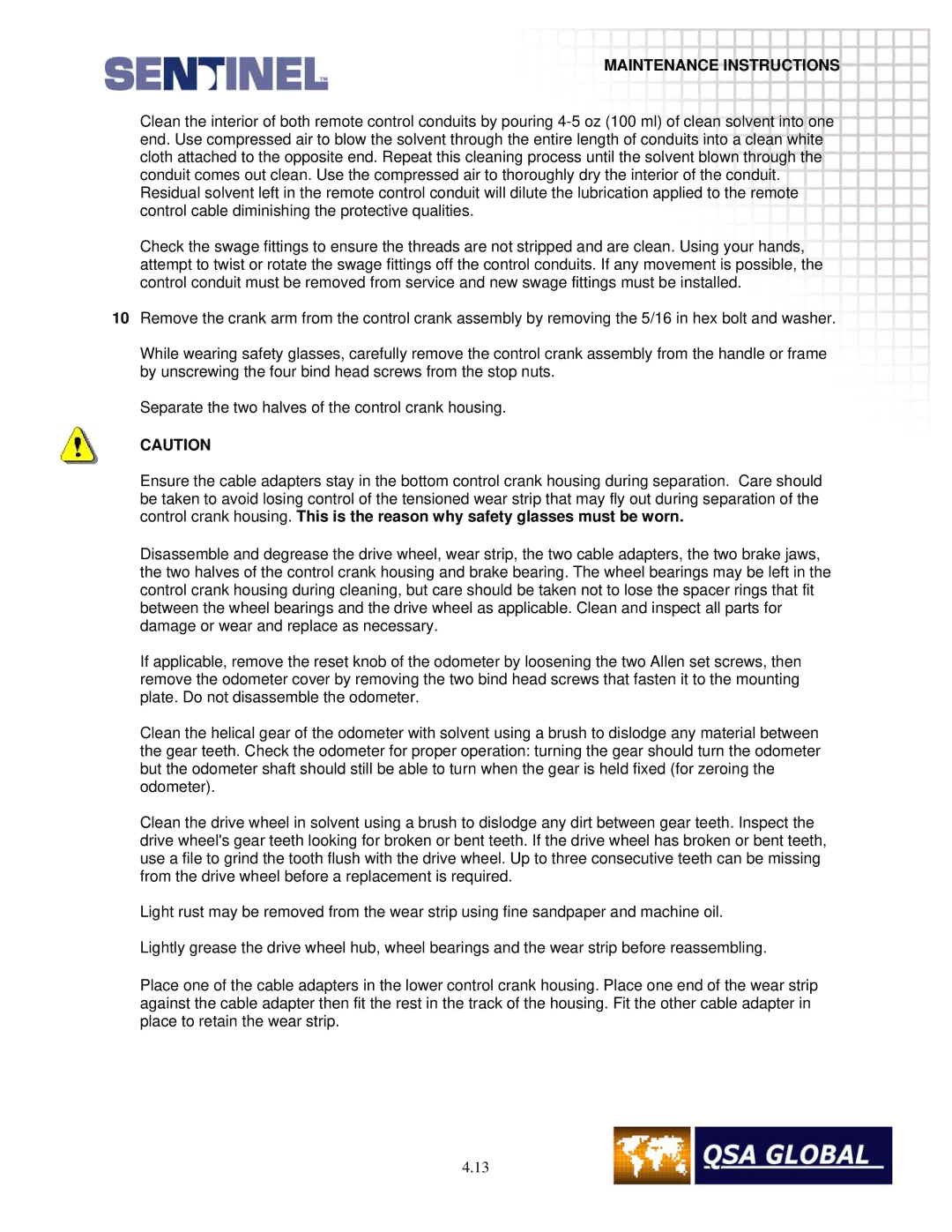 Sigma projetor manual Maintenance Instructions 