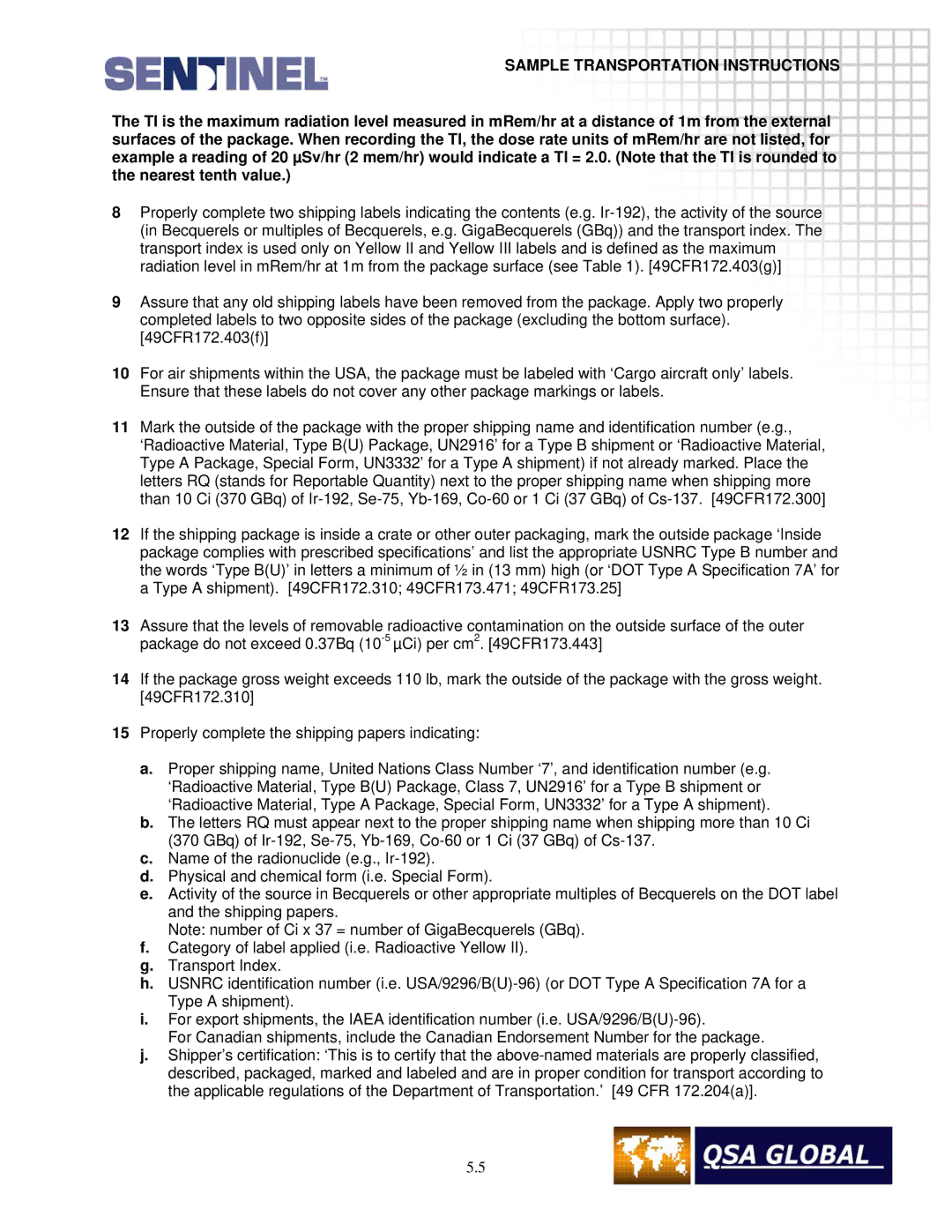 Sigma projetor manual Sample Transportation Instructions 