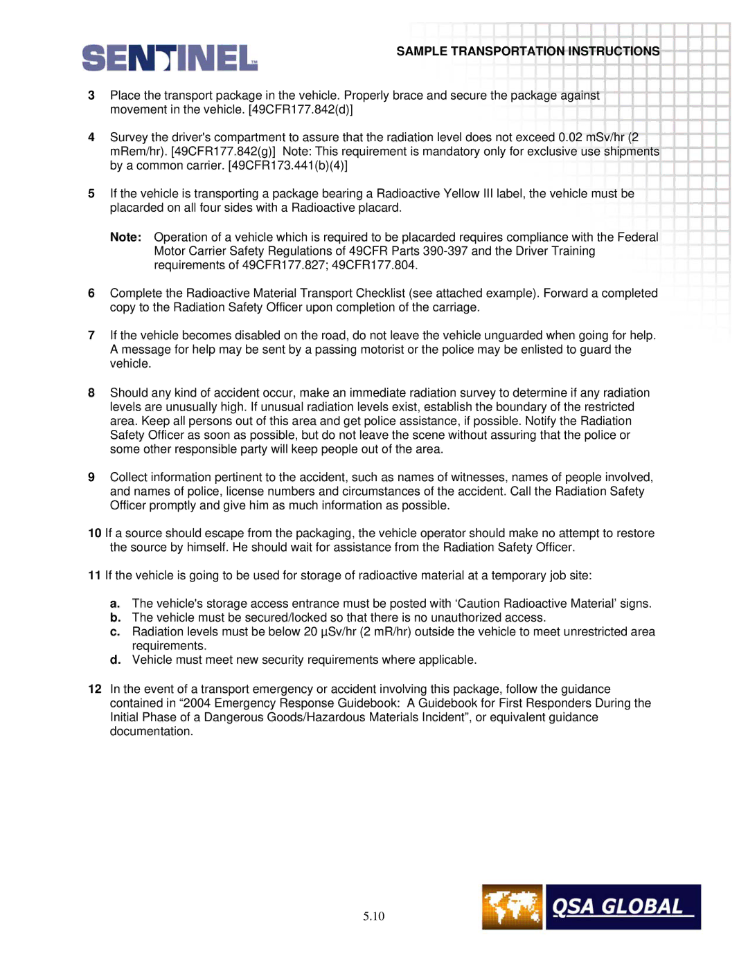 Sigma projetor manual Sample Transportation Instructions 