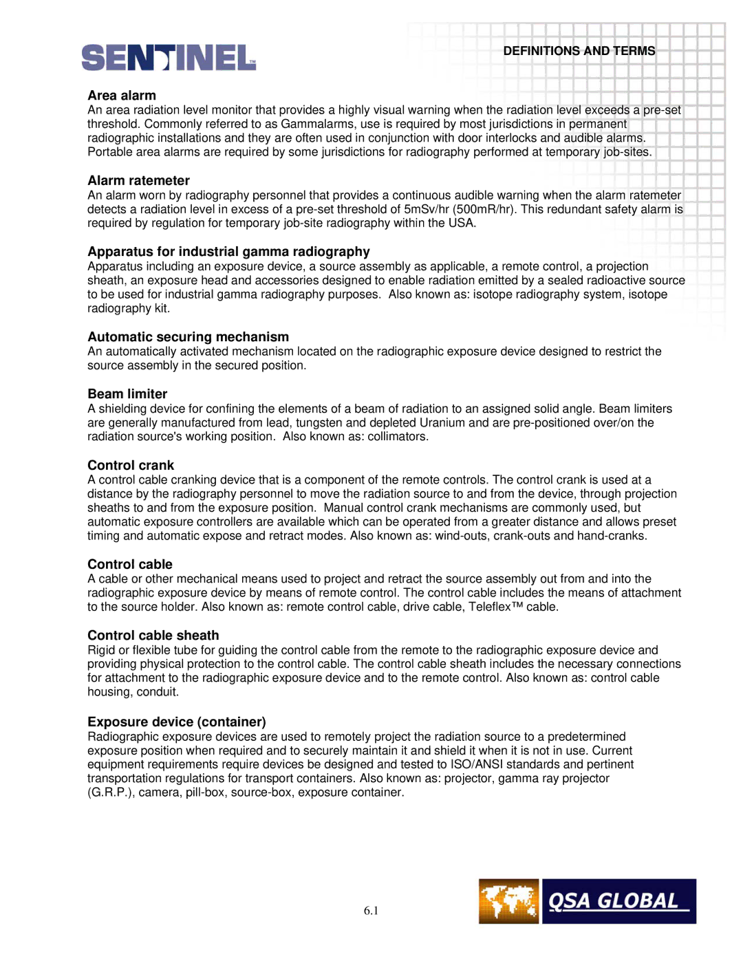 Sigma projetor manual Area alarm, Alarm ratemeter, Apparatus for industrial gamma radiography, Automatic securing mechanism 