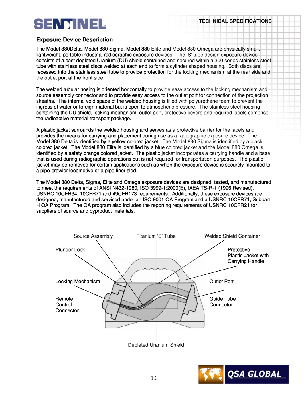 Sigma projetor manual Exposure Device Description, Technical Specifications 