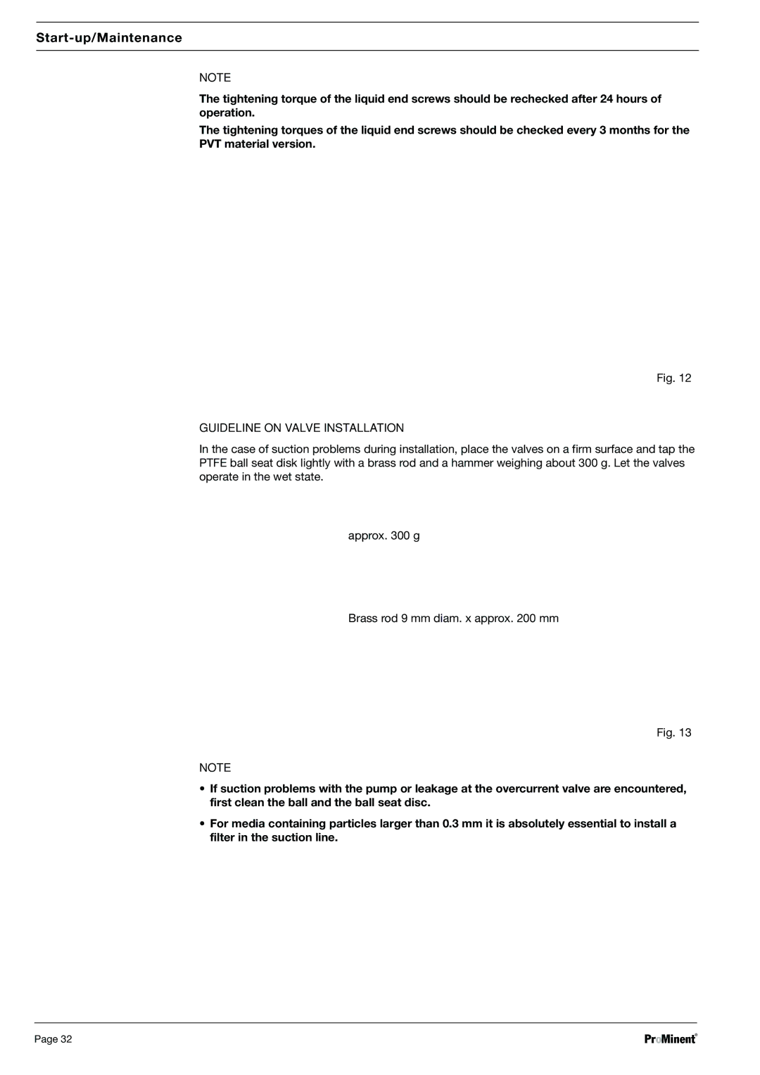 Sigma S2Ba, S2Ca warranty Guideline on Valve Installation 